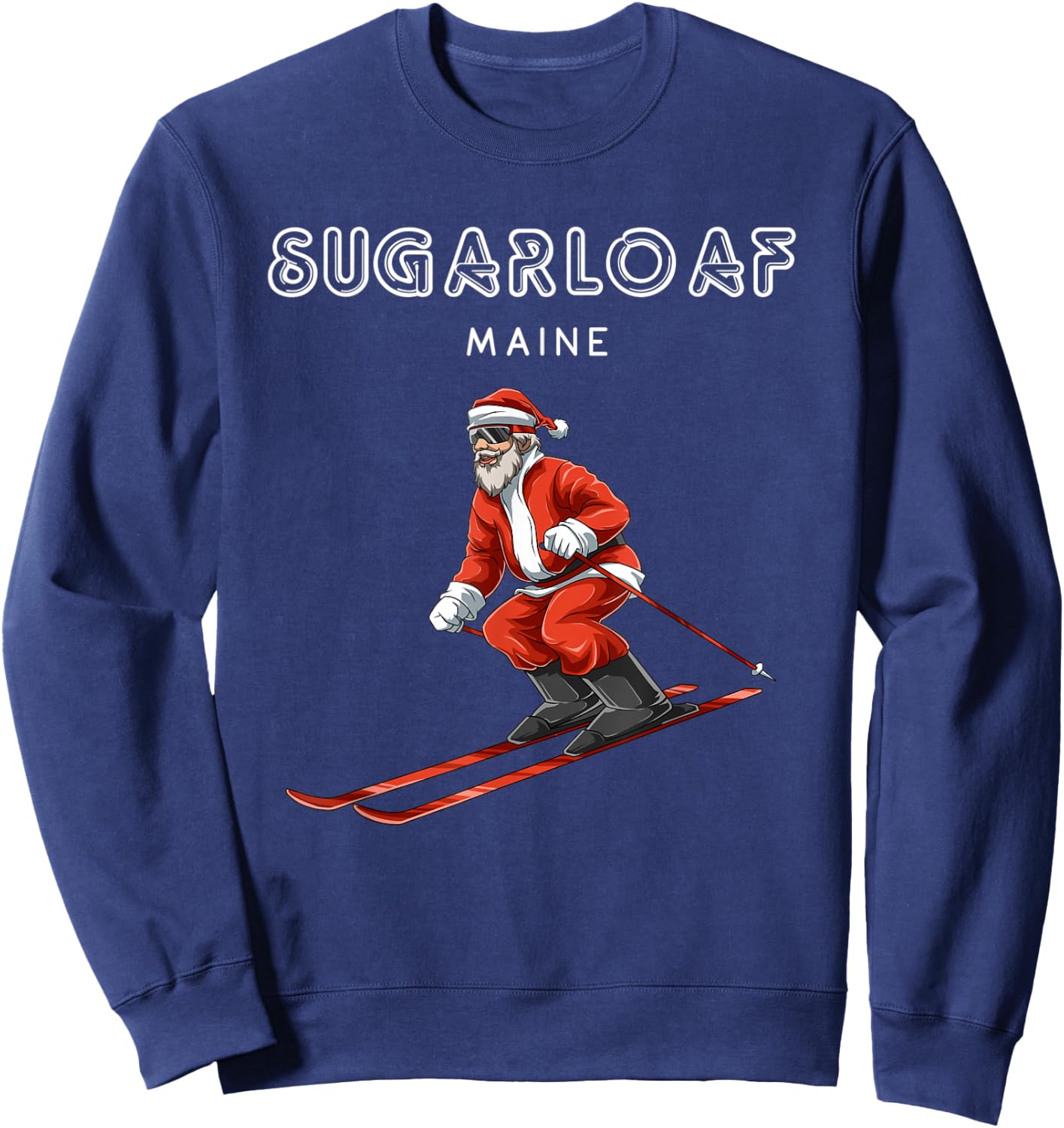 Santa Claus - Sugarloaf Maine USA Ski Resort Retro Gift Sweatshirt - Sweatshirt | Navy