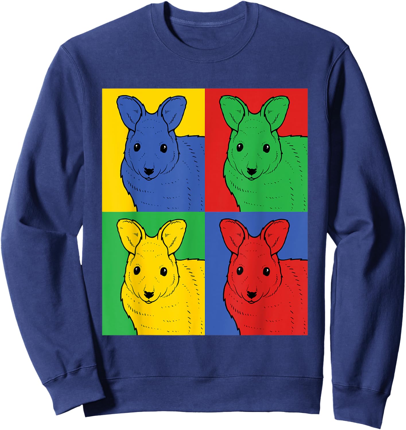 Wallaby Pop Art - Retro Macropod Sweatshirt - Sweatshirt | Navy