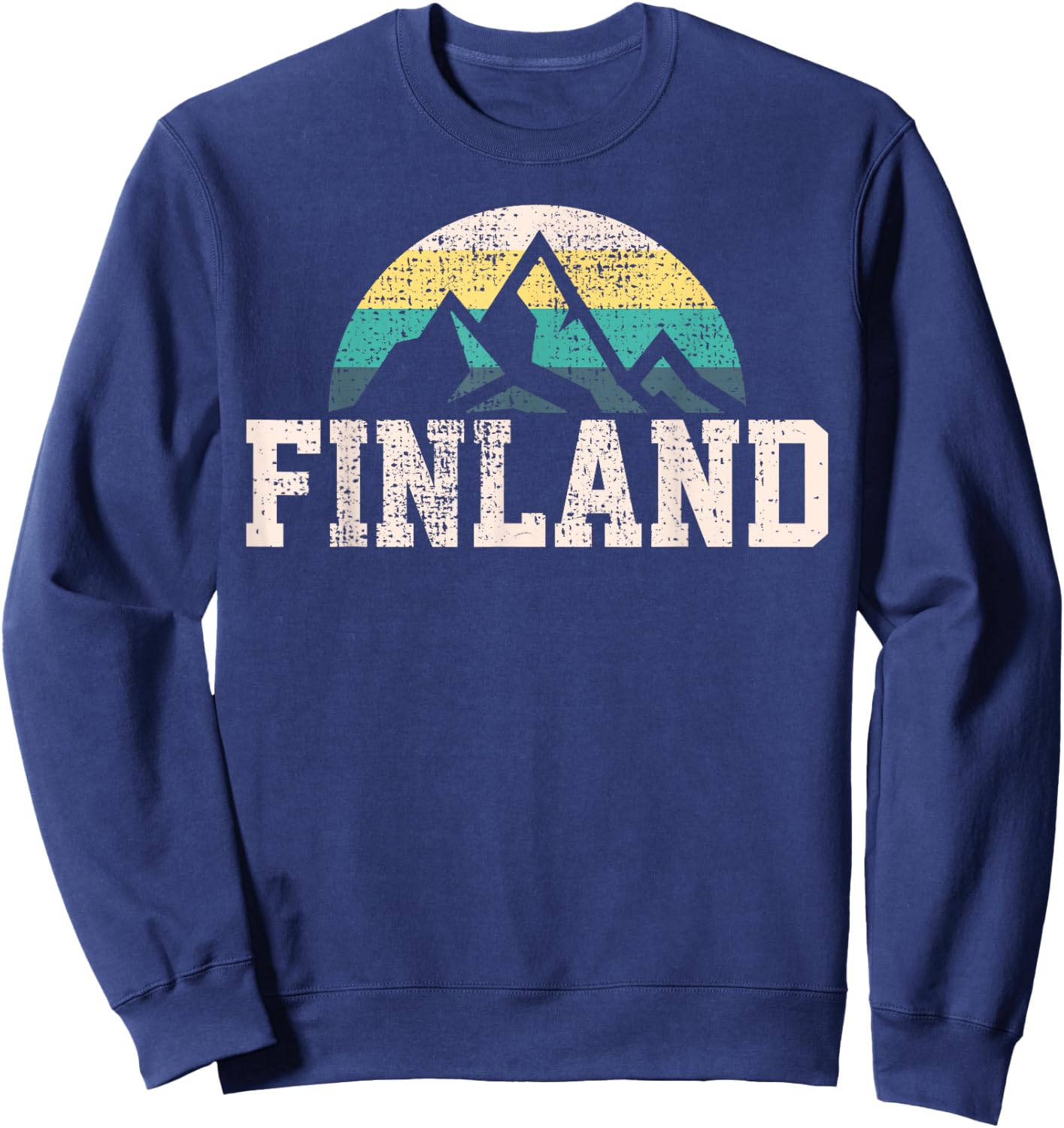 Finland Finnish Country Mountain Vintage Sweatshirt - Sweatshirt | Navy