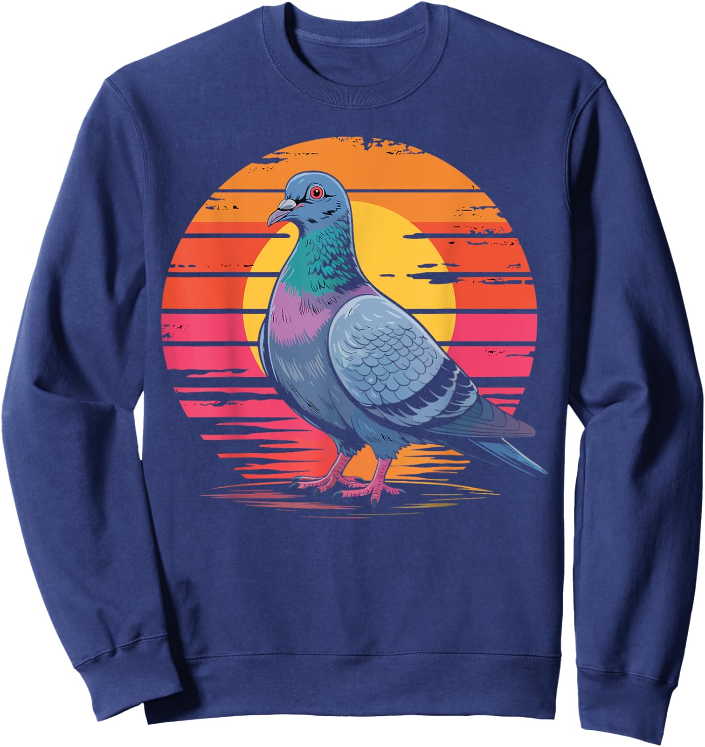 Retro Pigeon Lover Urban Birdwatching Gifts Women Sweatshirt - Sweatshirt | Navy