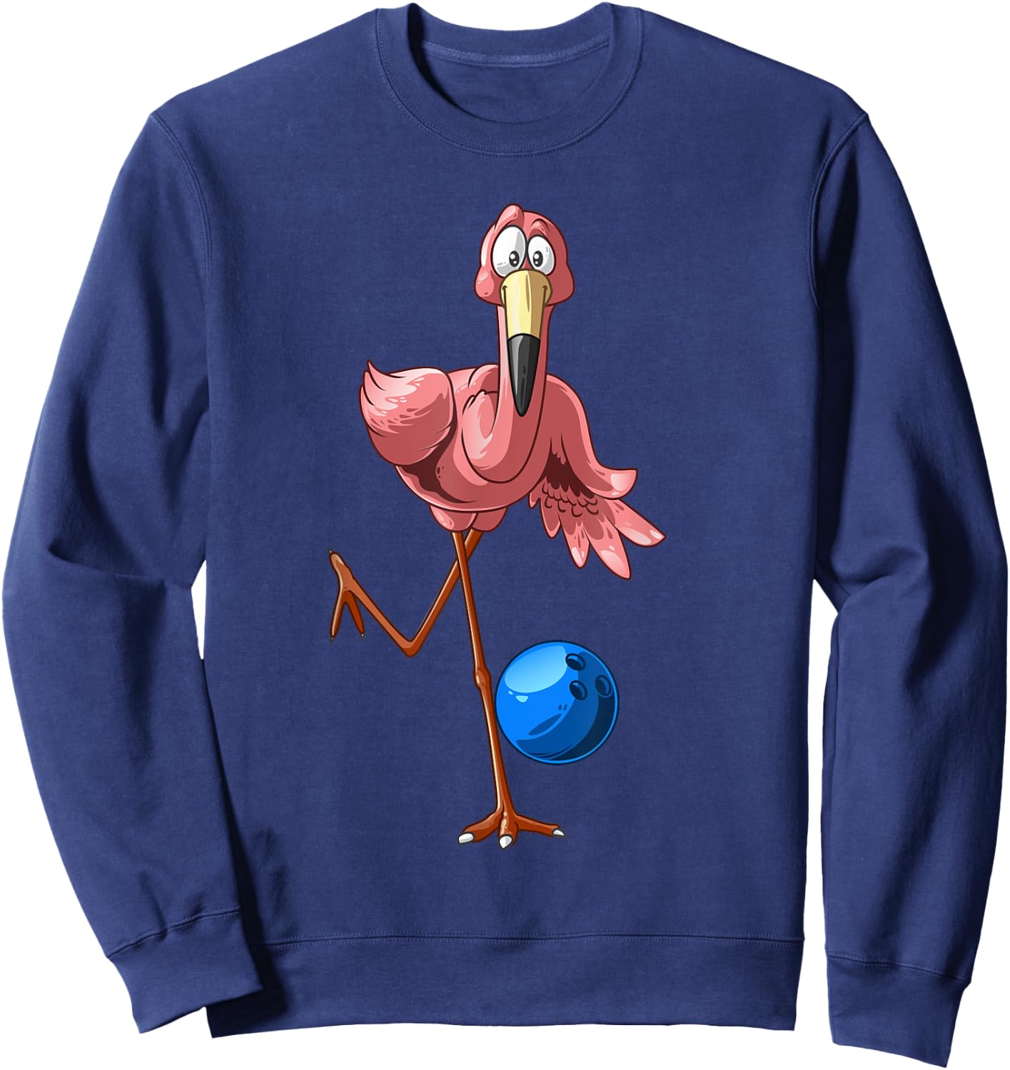 Cool Bowling Flamingo | Funny Shorebirds Lover Player Gift Sweatshirt - Sweatshirt | Navy