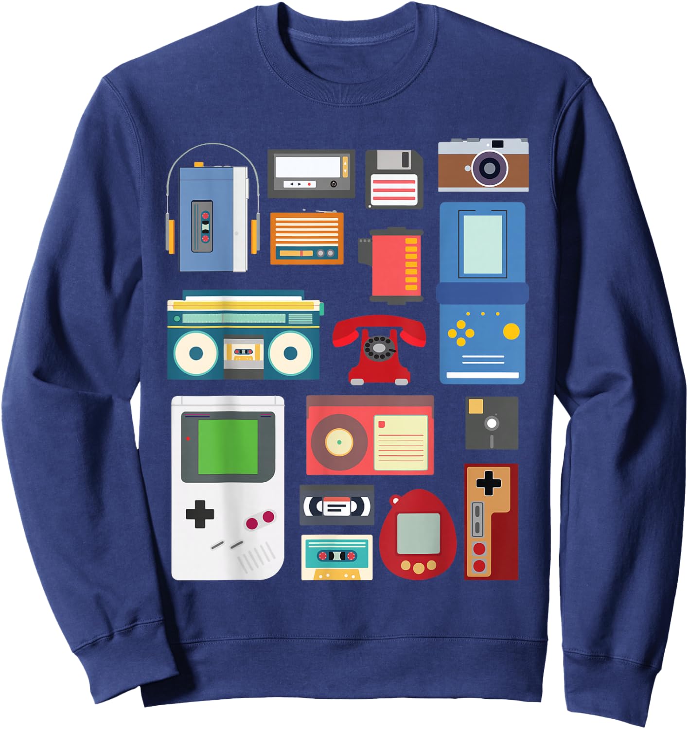 Retro/Vintage 90s Technology Old Gadgets Gift Sweatshirt - Sweatshirt | Navy