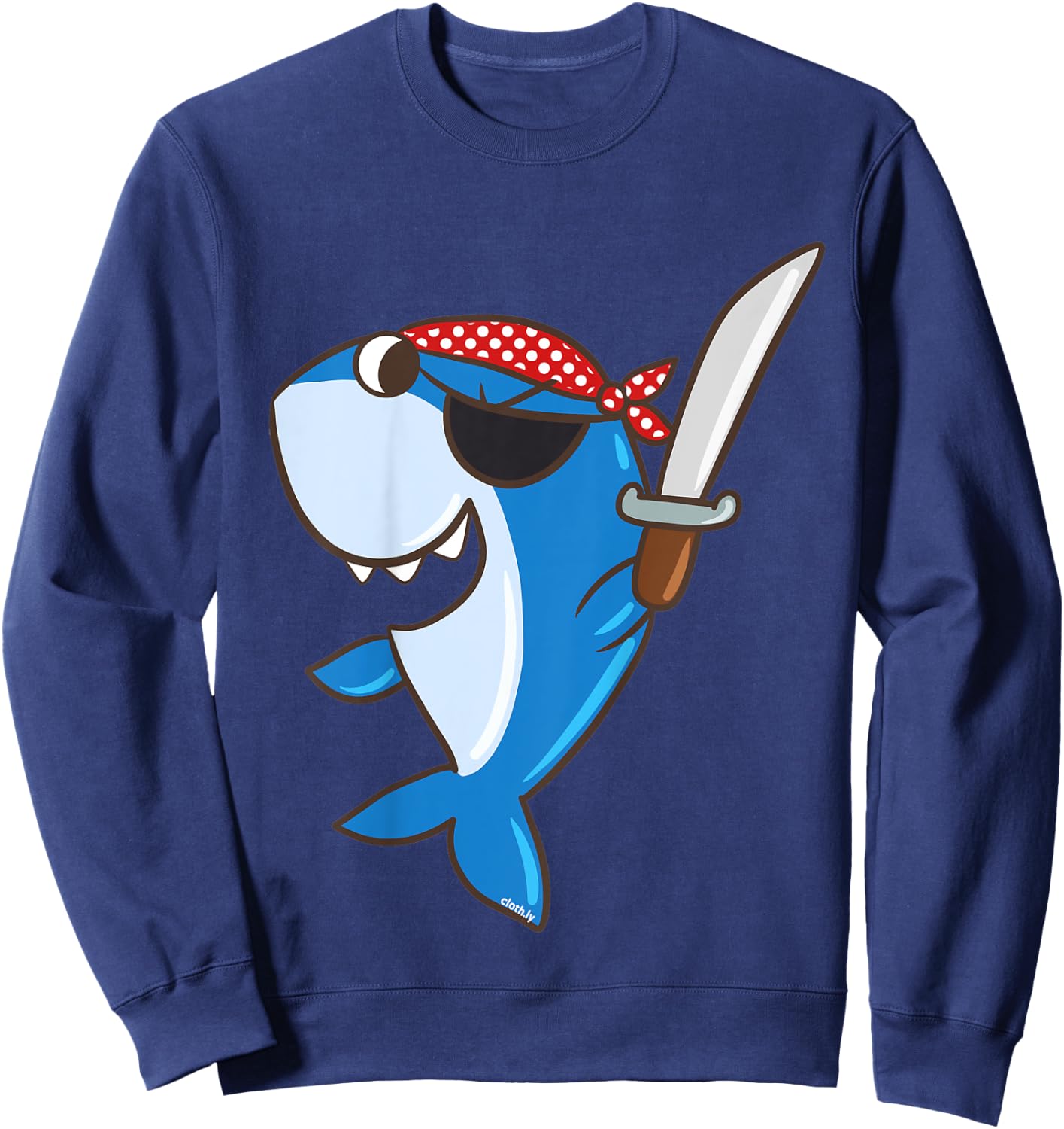 Kids Shark Pirate Cute Pirates Gift Boys Kids Shark Pirate Sweatshirt - Sweatshirt | Navy