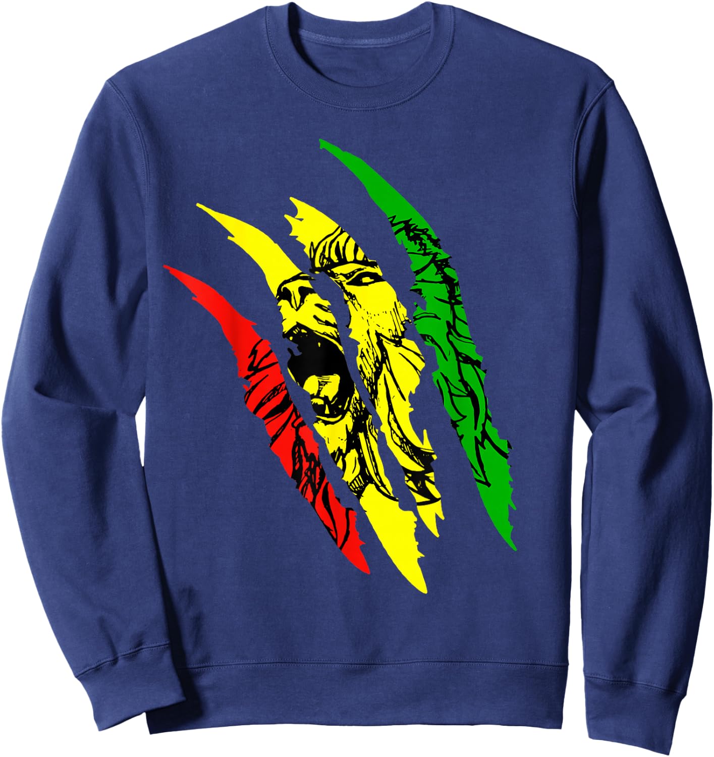 Reggae Lion of Judah T- Jamaican Roots Rasta African Sweatshirt - Sweatshirt | Navy