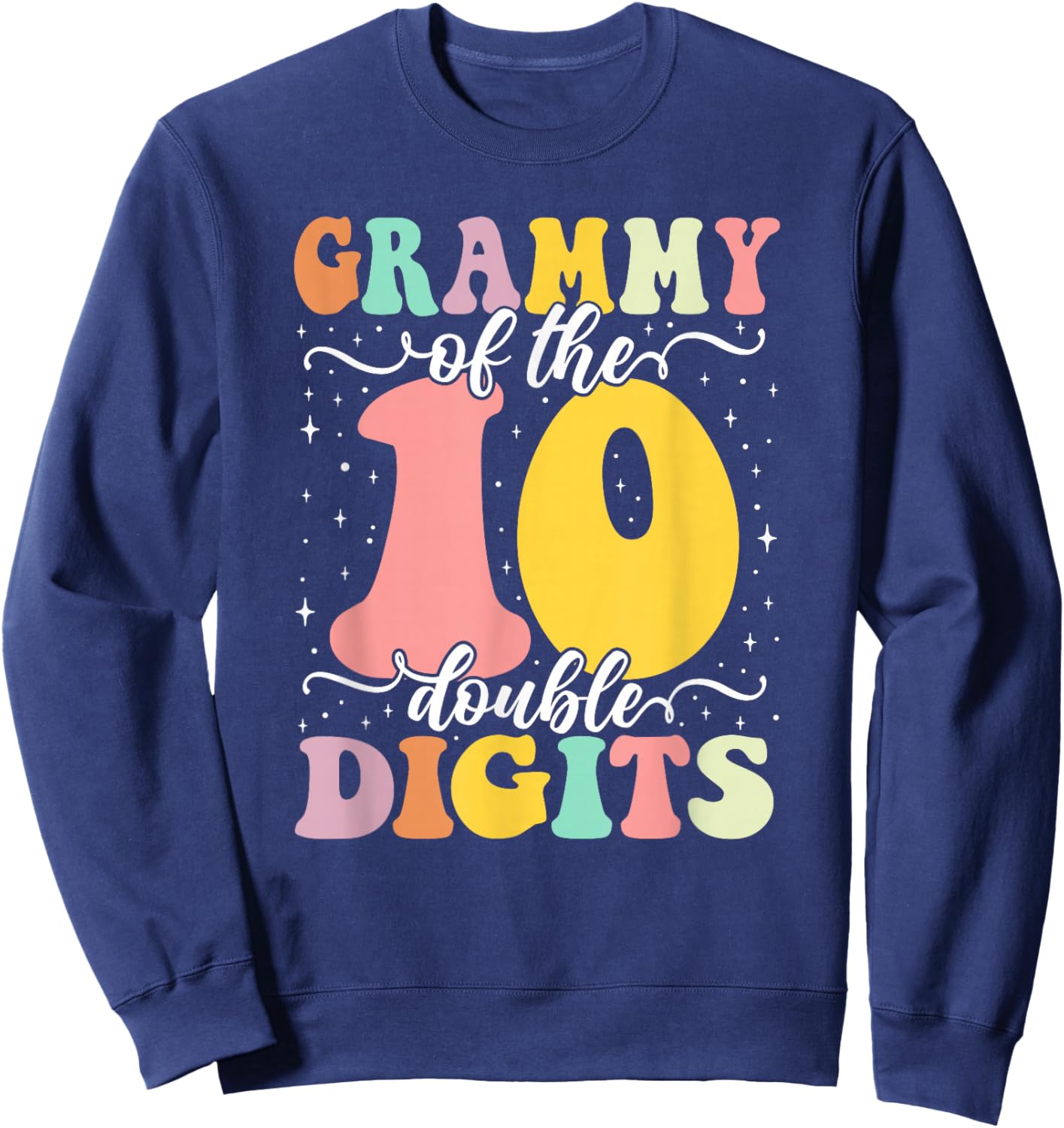 Grammy of The Bday Girl Boy Double Digits 10th Birthday Sweatshirt - Sweatshirt | Navy