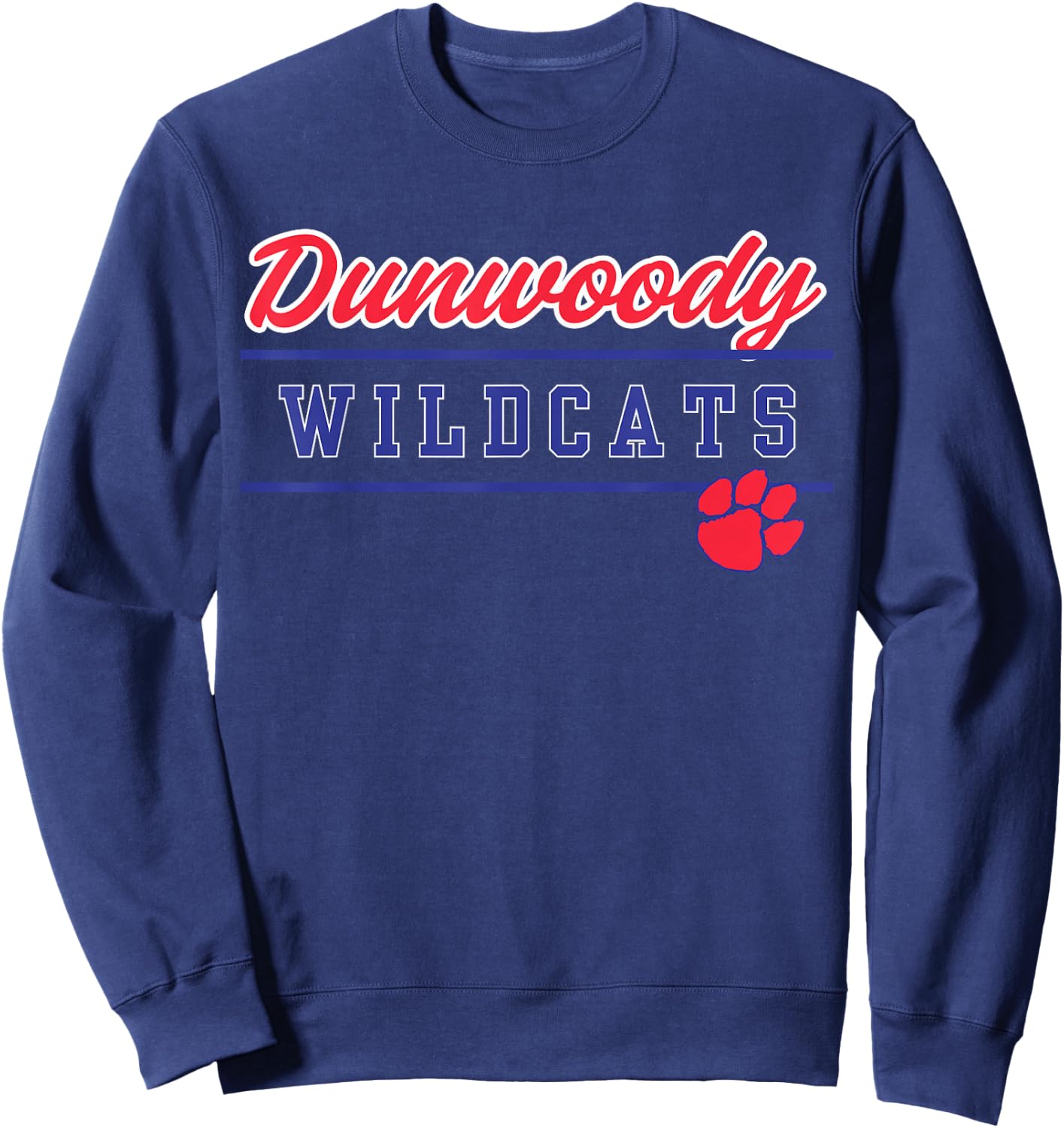 Dunwoody High School Wildcats Lined Up Sweatshirt - Sweatshirt | Navy