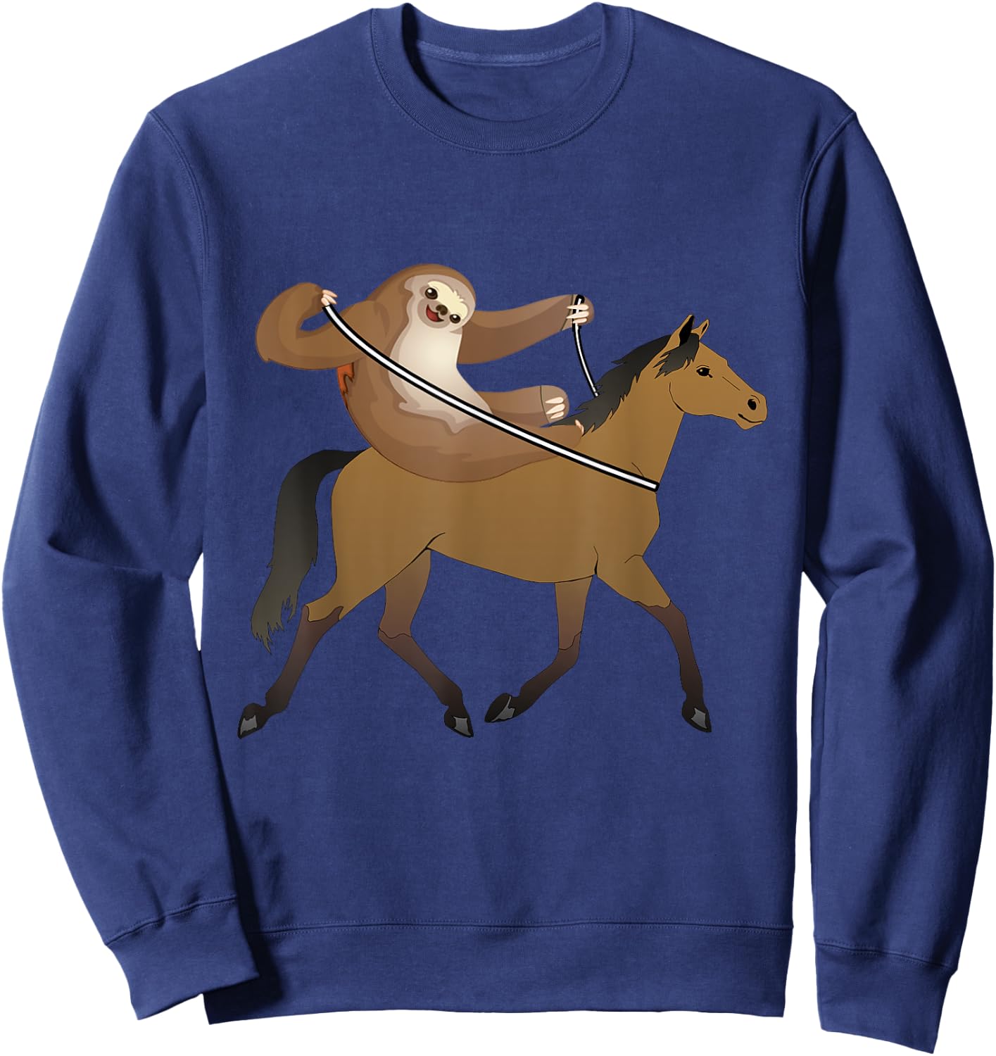 Funny Sloth Riding Horse For Sloths Costume Lover Gift Sweatshirt - Sweatshirt | Navy