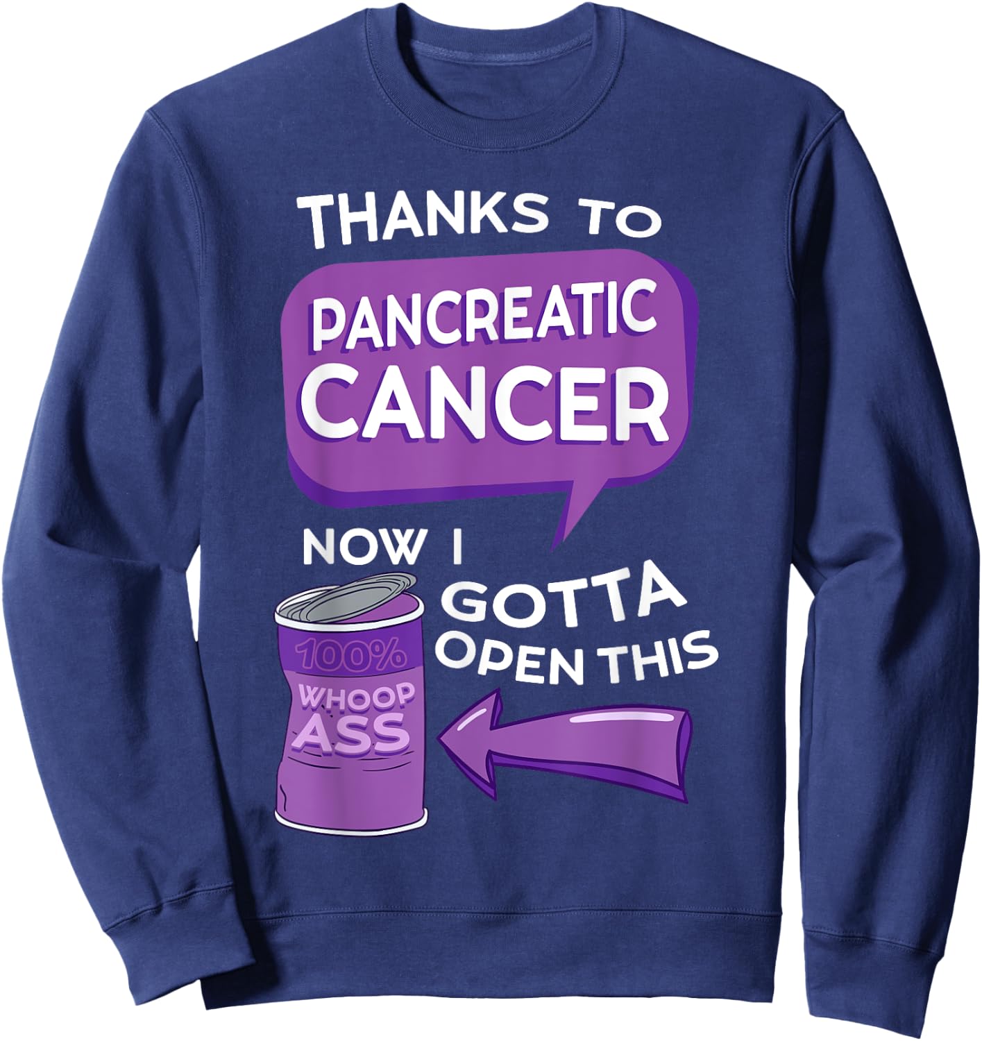 Pancreatic Cancer Awareness Adenocarcinoma Stomach Tumor Sweatshirt - Sweatshirt | Navy