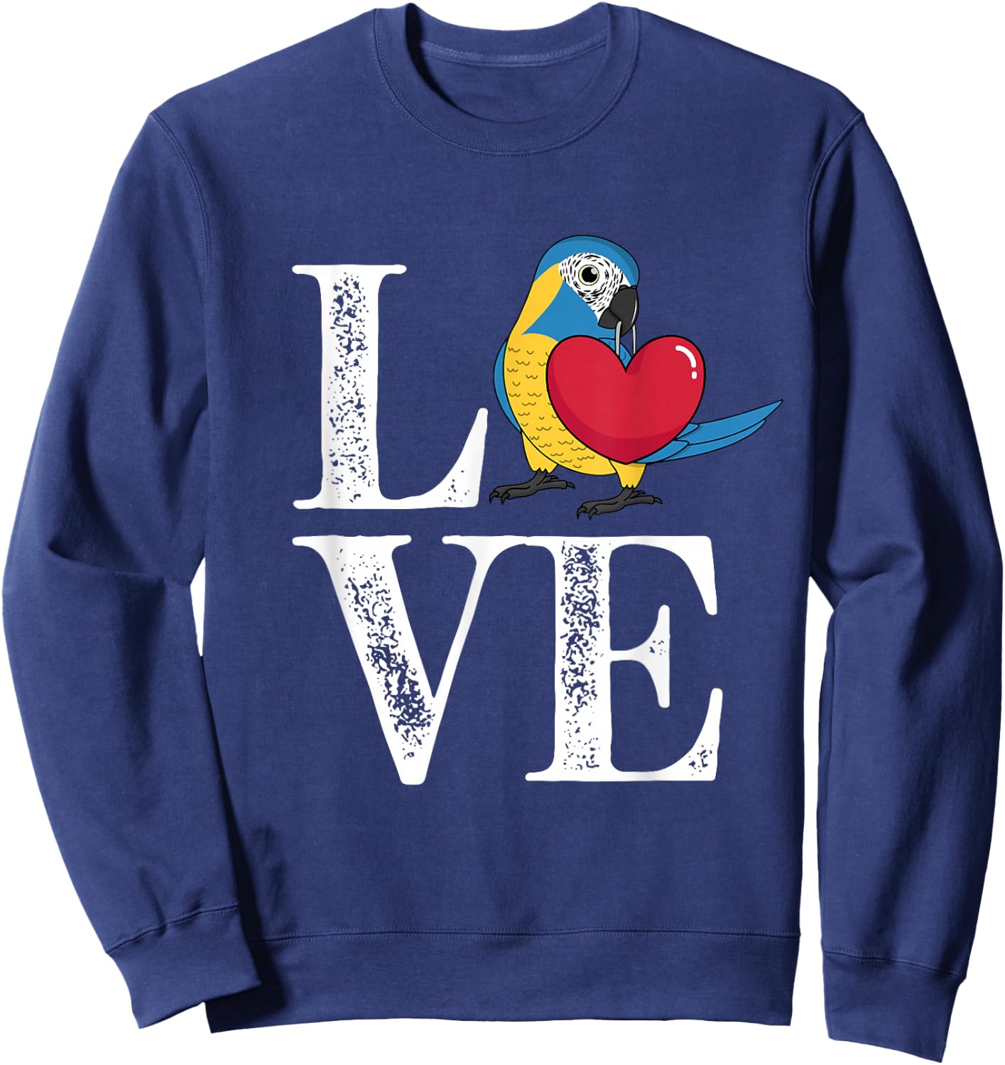 Love Parrot I Blue-throated Macaw Sweatshirt - Sweatshirt | Navy