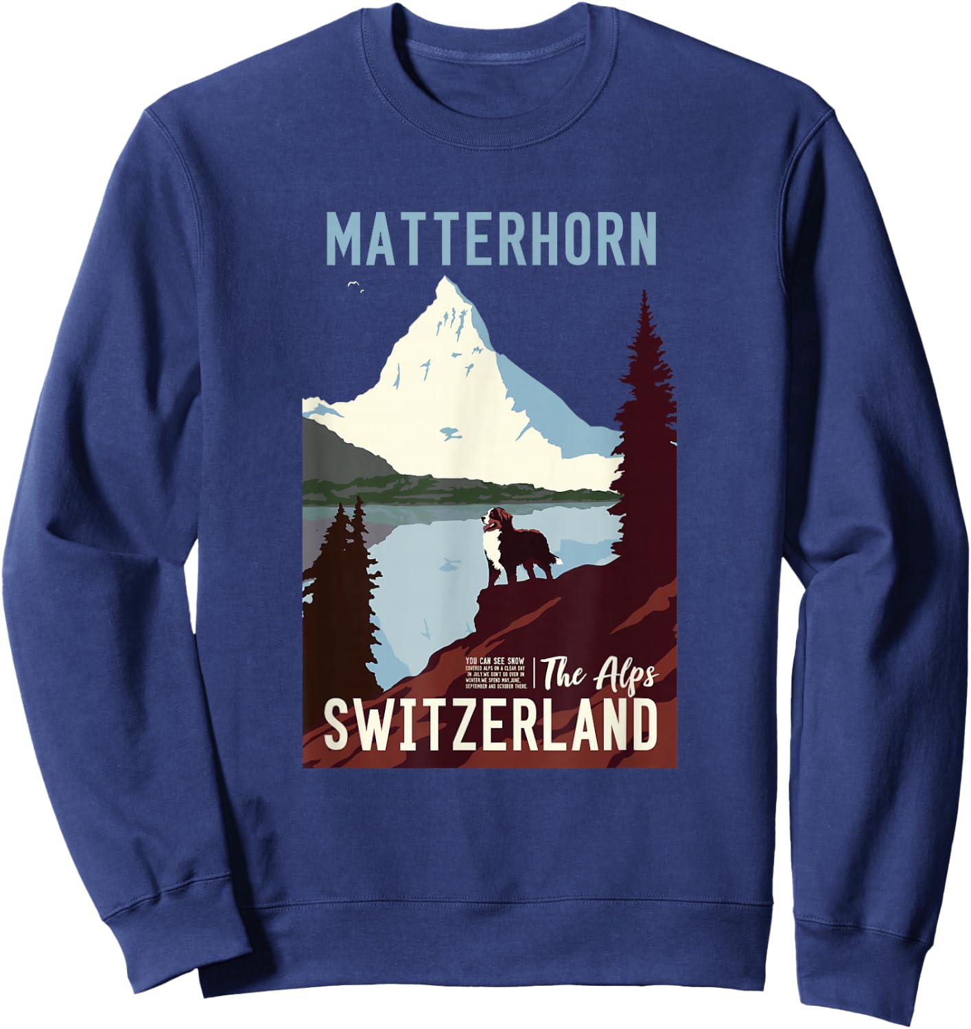 Funny Swtzerland Alps Matterhorn Sweatshirt - Sweatshirt | Navy