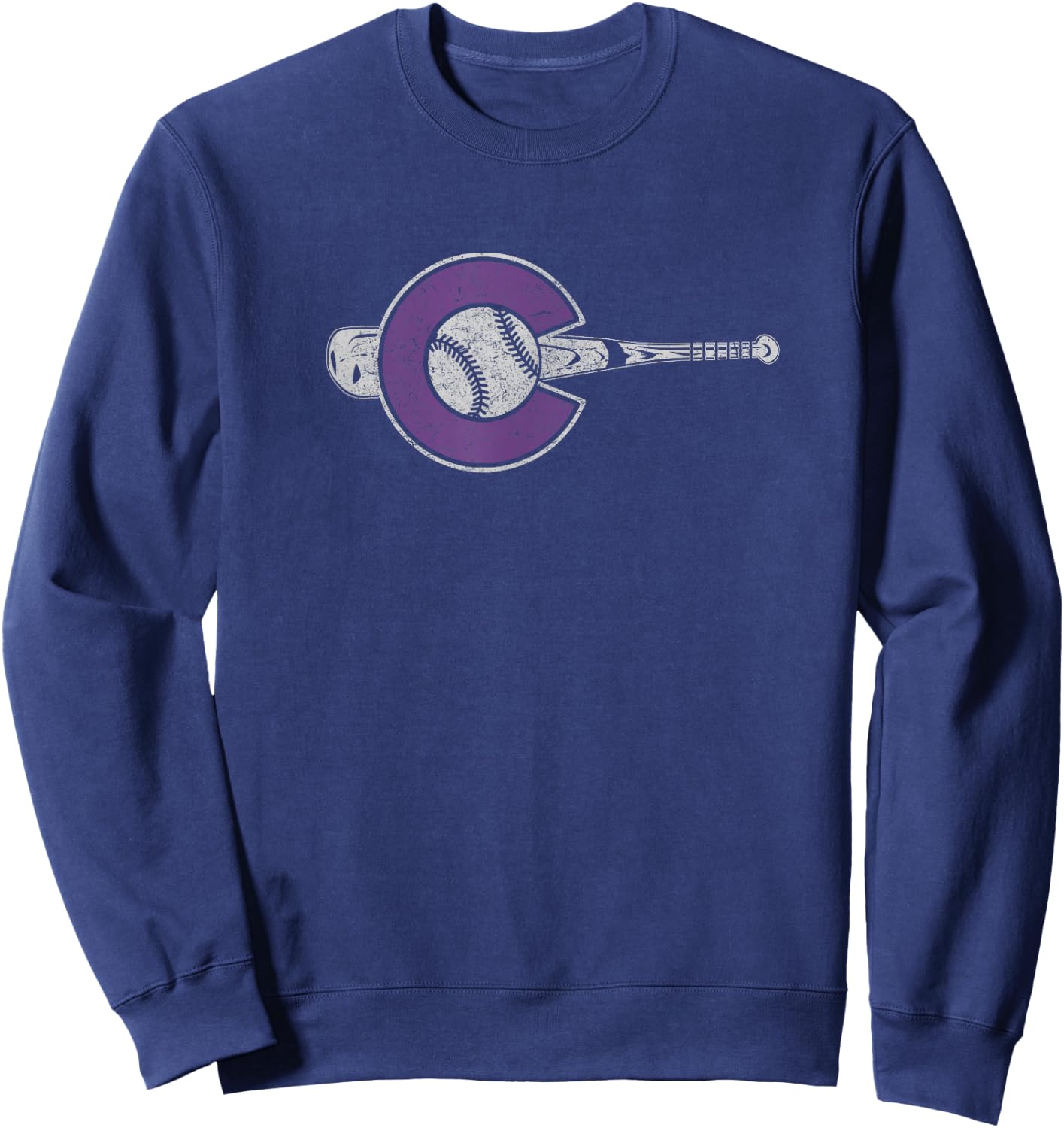 Colorado Baseball Colorado State Flag and Baseball Design Sweatshirt - Sweatshirt | Navy