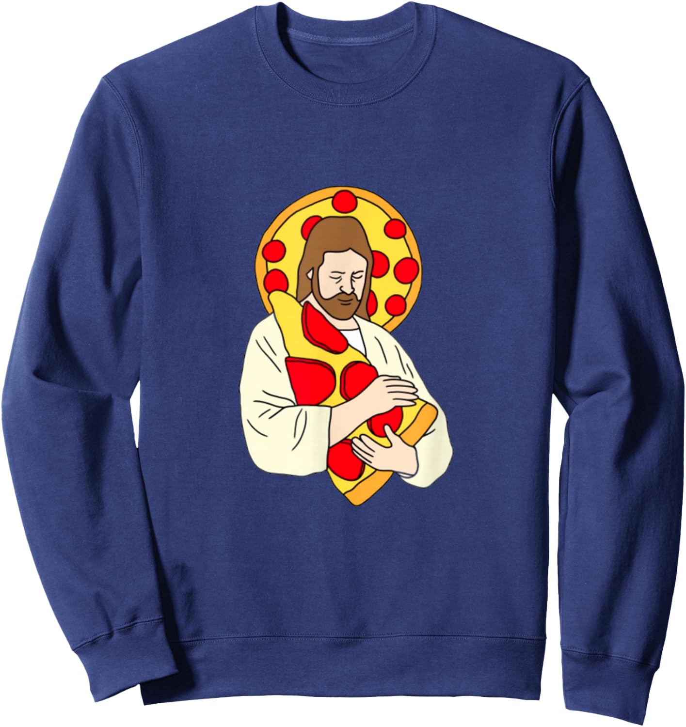 Jesus Pizza Funny Religious Shirt Sweatshirt - Sweatshirt | Navy