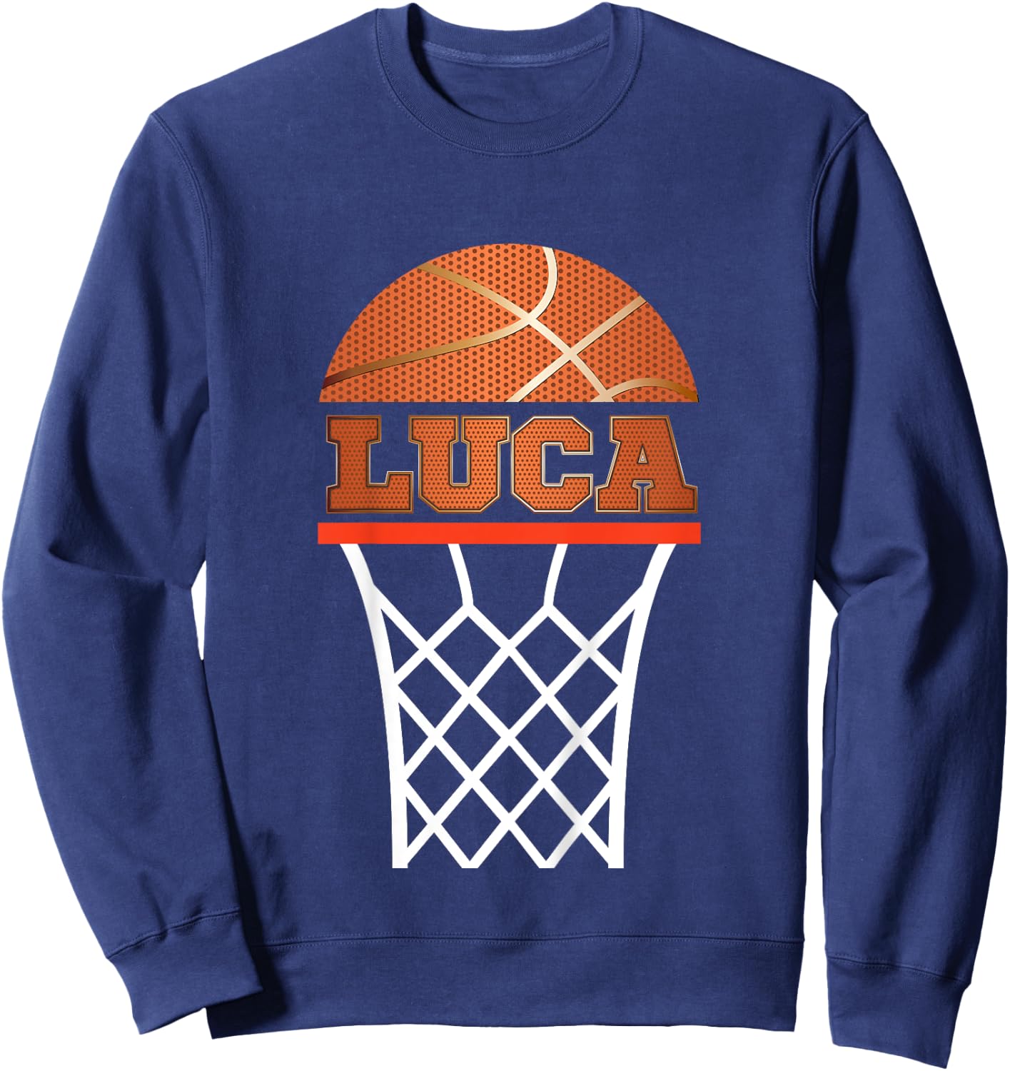 Basketball Shirt | Custom Name Luca Youth Graphic Apparels Sweatshirt - Sweatshirt | Navy