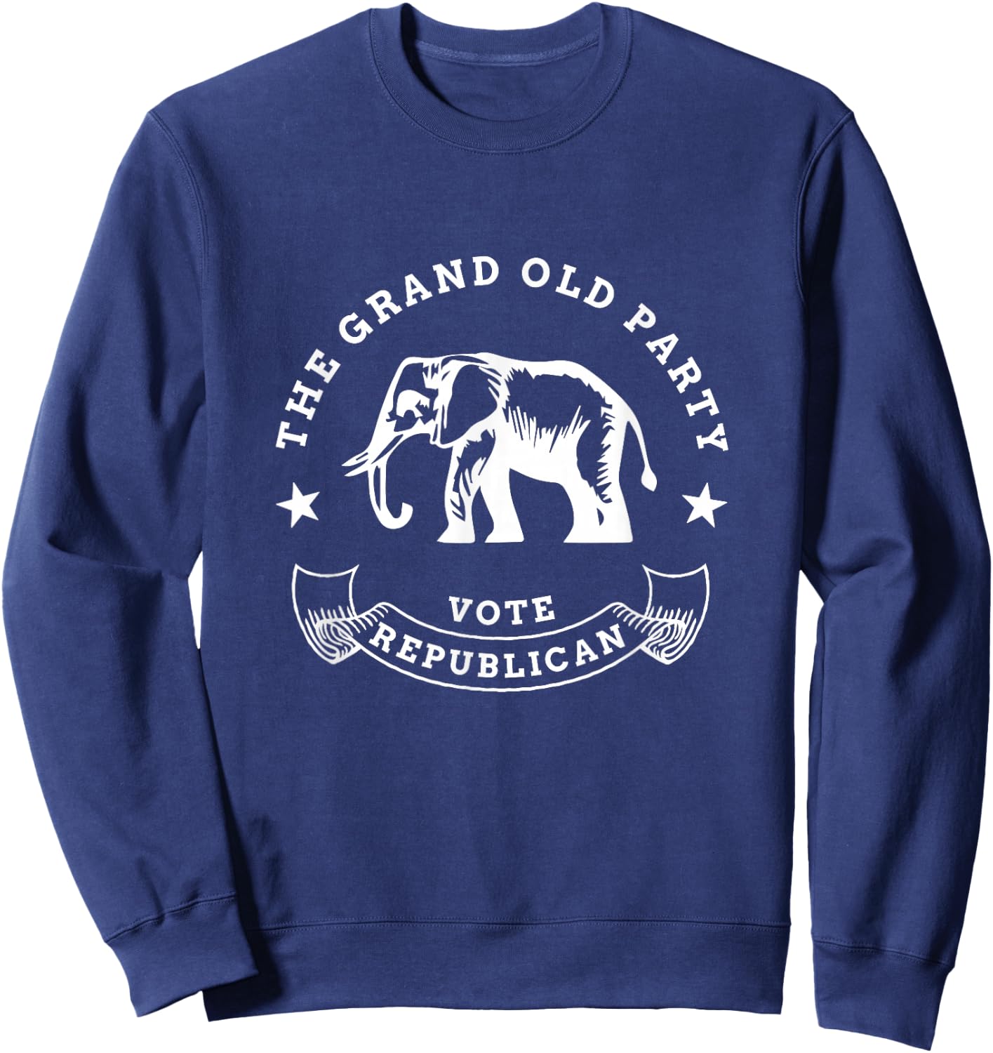 GOP Vote Republican Party Elephant Vintage Political Sweatshirt - Sweatshirt | Navy