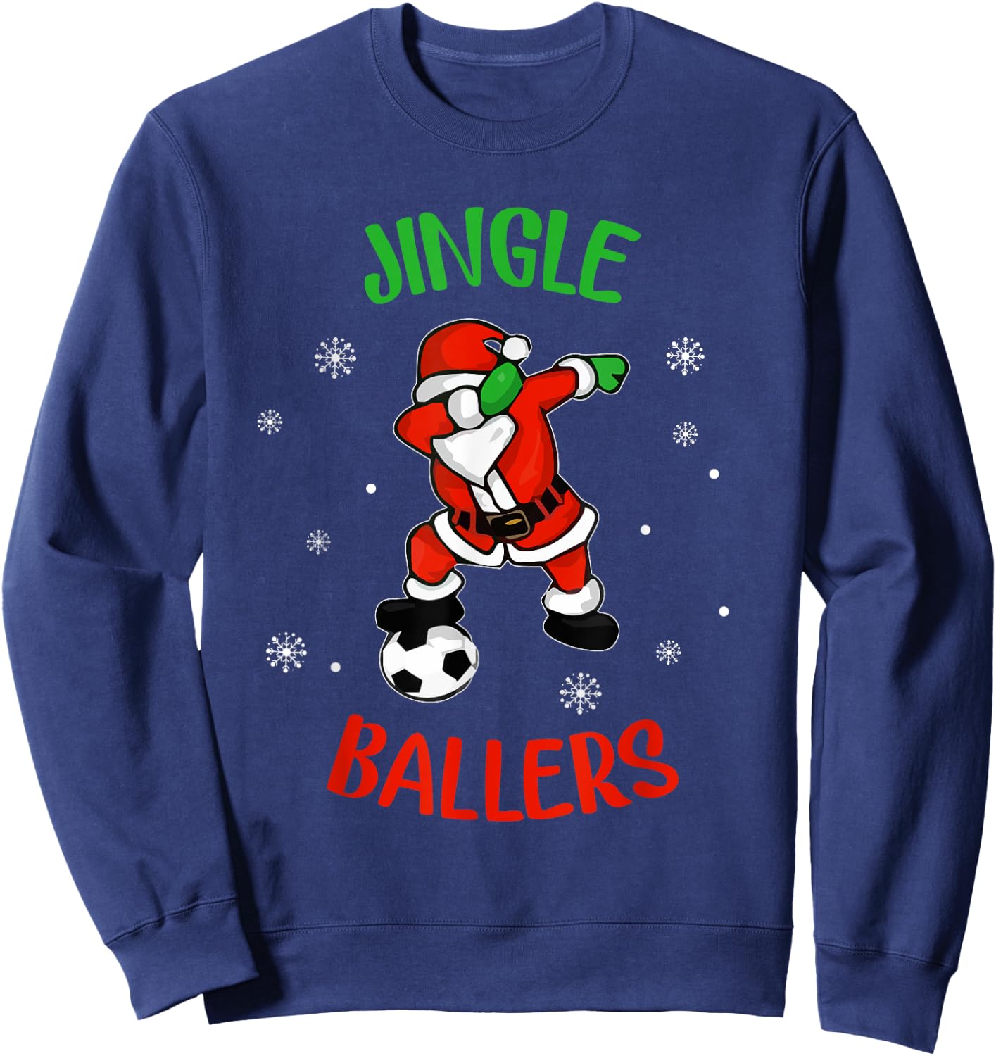 Jingle Ballers Christmas Soccer Santa Football Sweatshirt - Sweatshirt | Navy