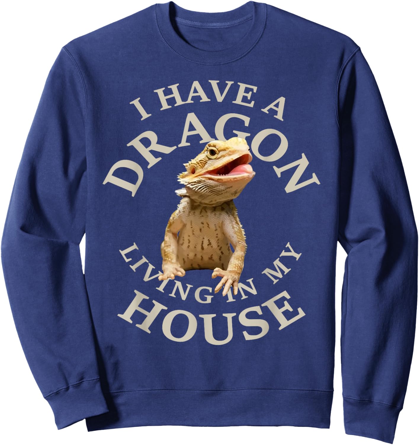 Bearded Dragon Clothes Pogona Barbata Lizard Sweatshirt - Sweatshirt | Navy