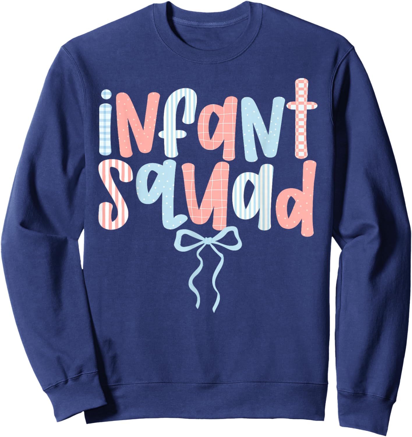 Infant Squad Preppy Infant Teacher Crew Infant Teaching Team Sweatshirt - Sweatshirt | Navy