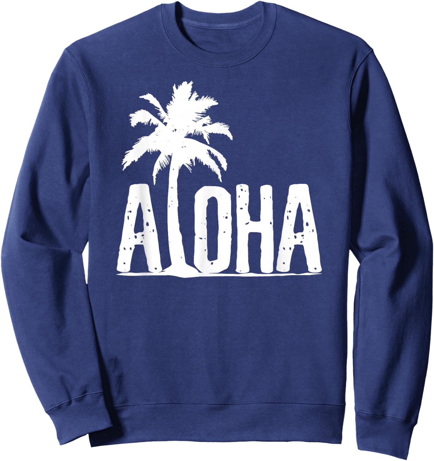 Aloha Beach Summer Palm Trees Hawaii Surfer Gift Sweatshirt - Sweatshirt | Navy