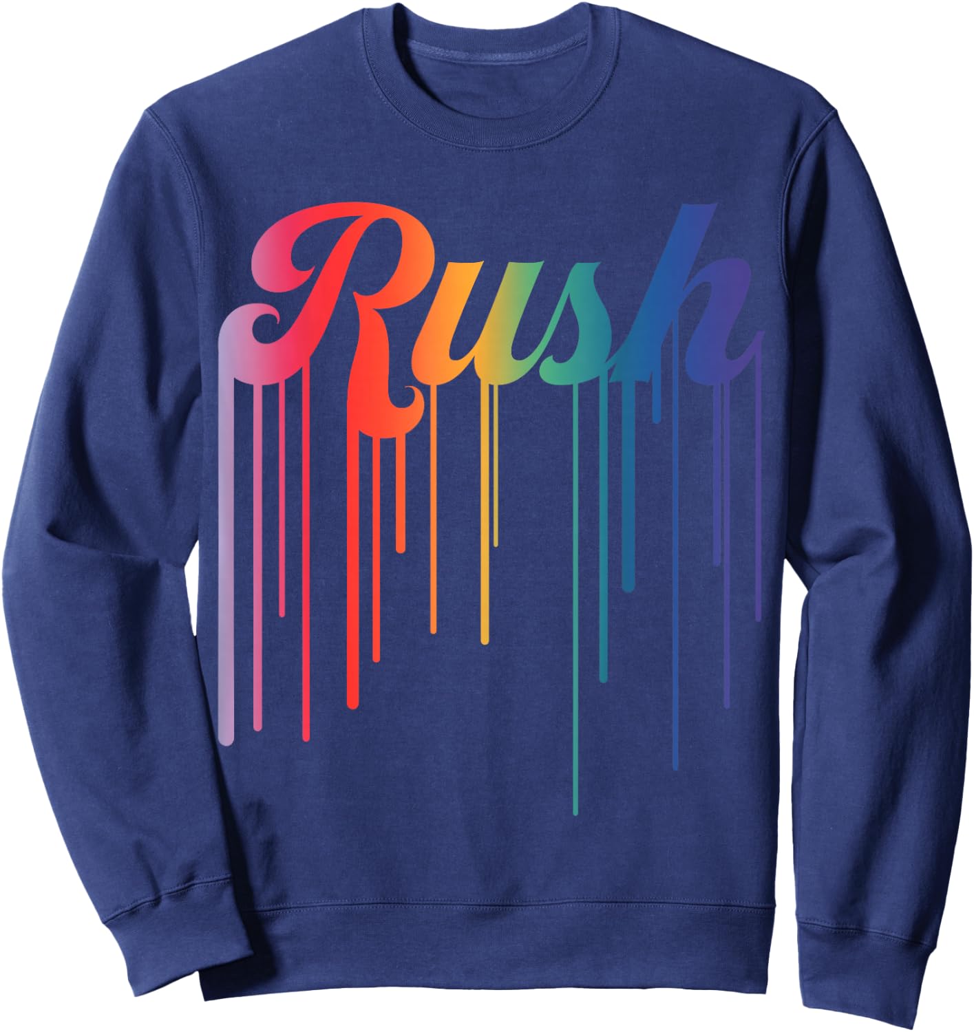 Retro Rush Name Vintage Hearts Gifts Men Kids Meme Sweatshirt - Sweatshirt | Navy