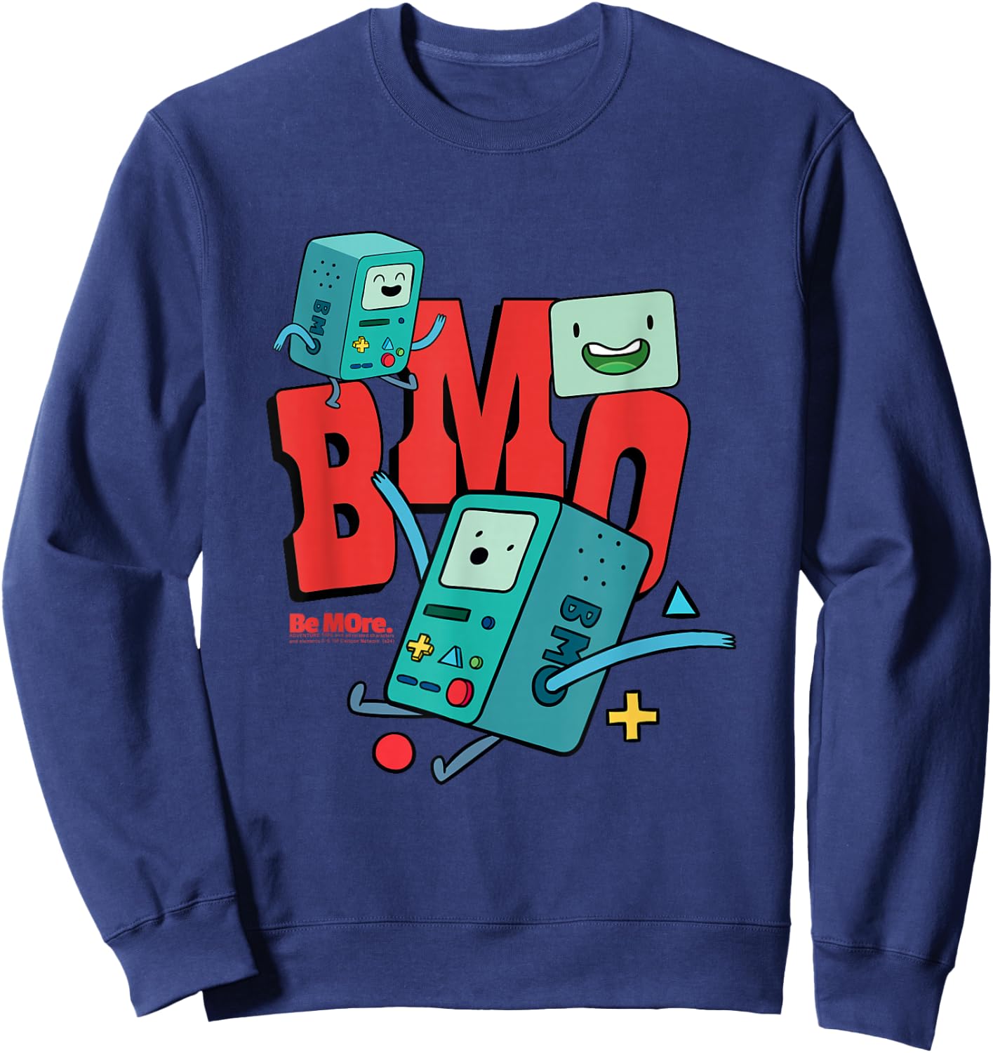 Adventure Time BMO Be More Emotions Collage Cartoon Sweatshirt - Sweatshirt | Navy