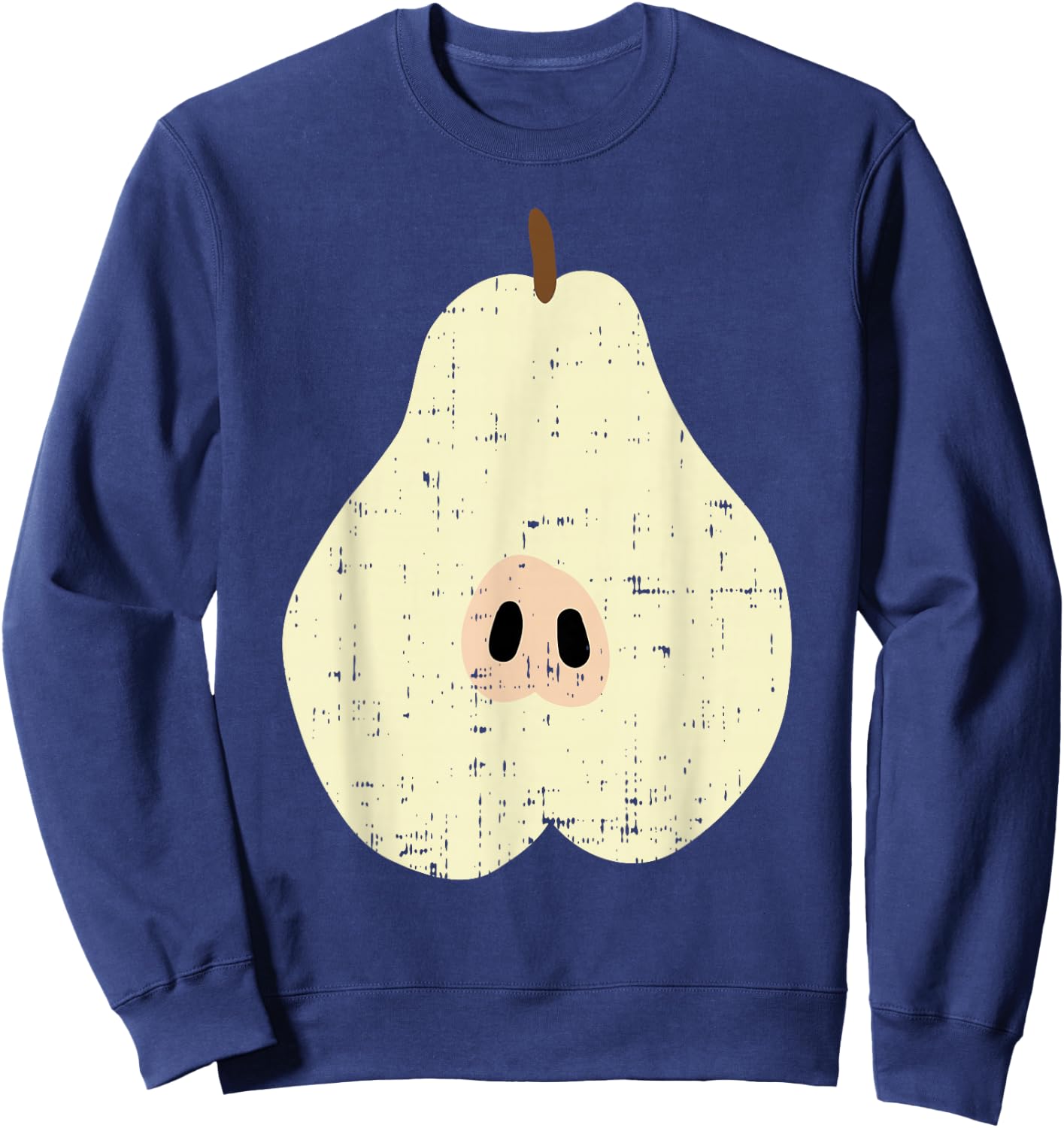 Pear Funny Fruit Food Lazy DIY Easy Halloween Costume Sweatshirt - Sweatshirt | Navy