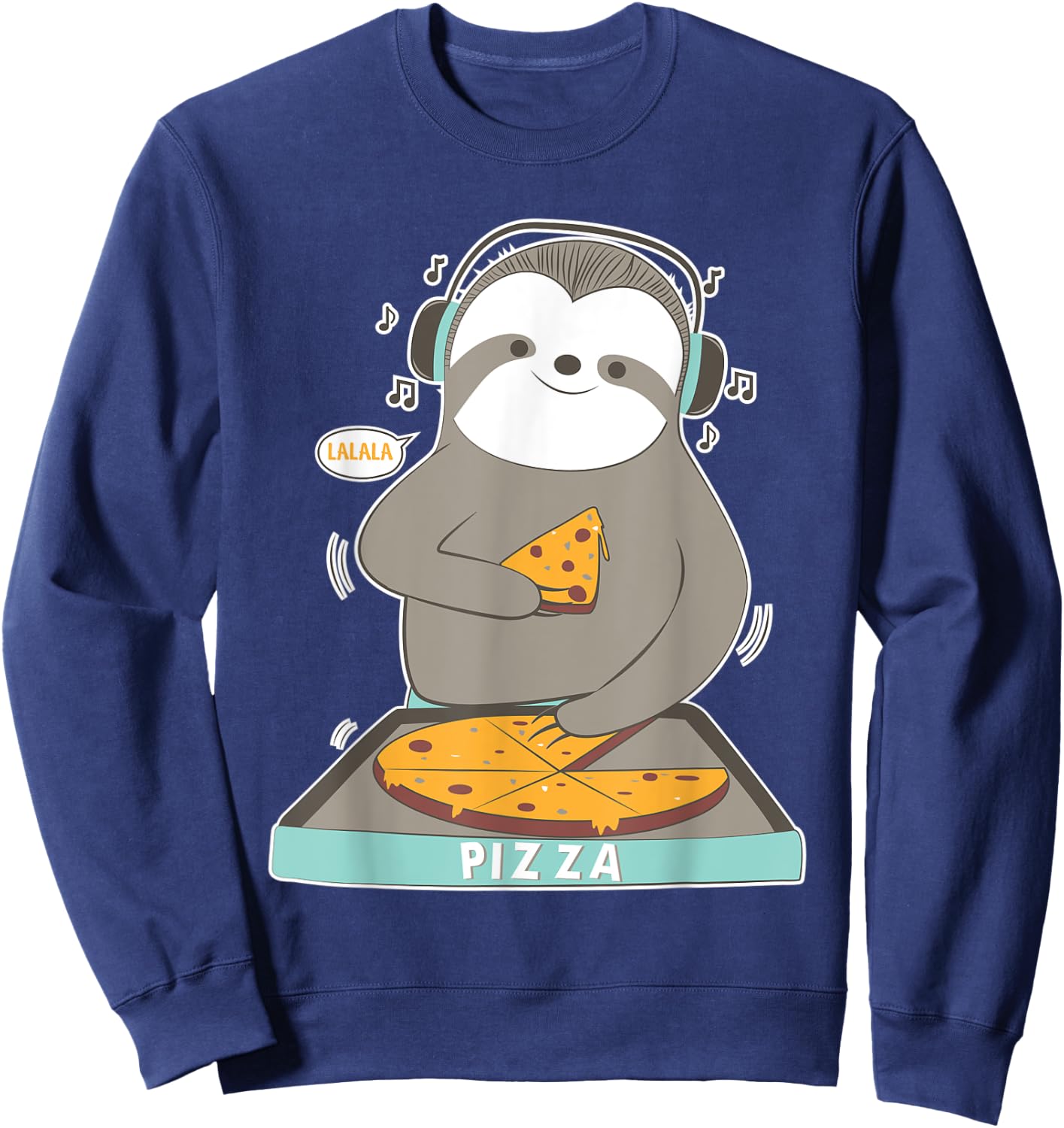 Sloth Pizza Shirt Women Kids Girls Boys Sweatshirt - Sweatshirt | Navy