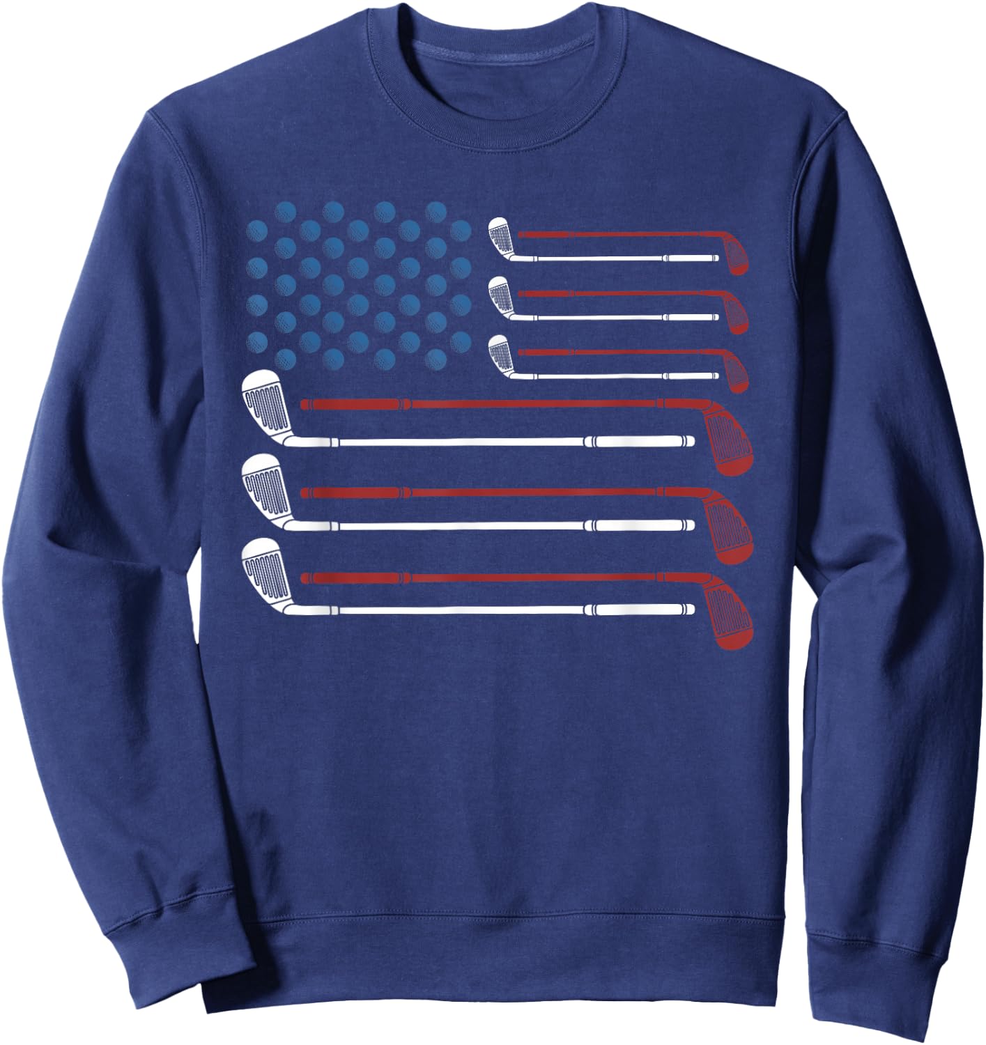 Amerikan Unabhngigkeitstag-Erinnerungspatriot Golf Clubs USA Flag Red White and Blue Sweatshirt - Sweatshirt | Navy