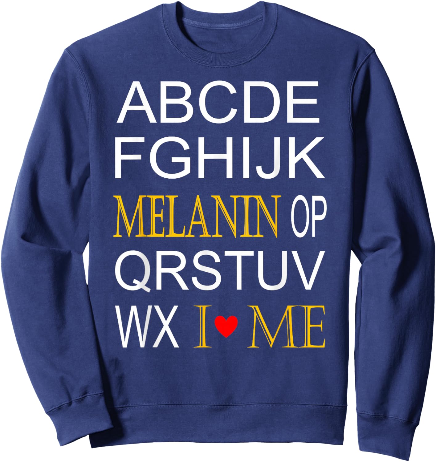 Melanin Abc's Art for African American Children Sweatshirt - Sweatshirt | Navy
