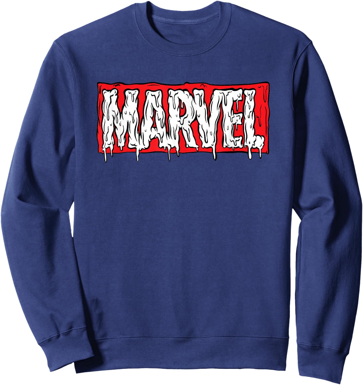Marvel Logo Melting Paint Drip Sweatshirt - Sweatshirt | Navy