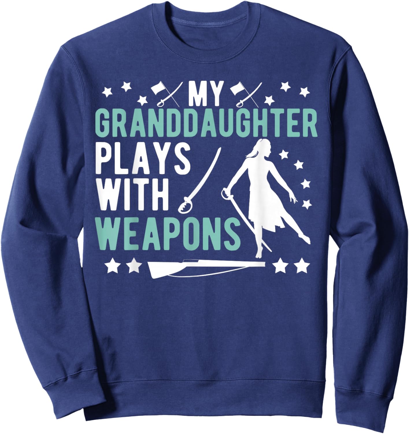 My Granddaughter Color Guard Grandpa Funny Guard Grandfather Sweatshirt - Sweatshirt | Navy