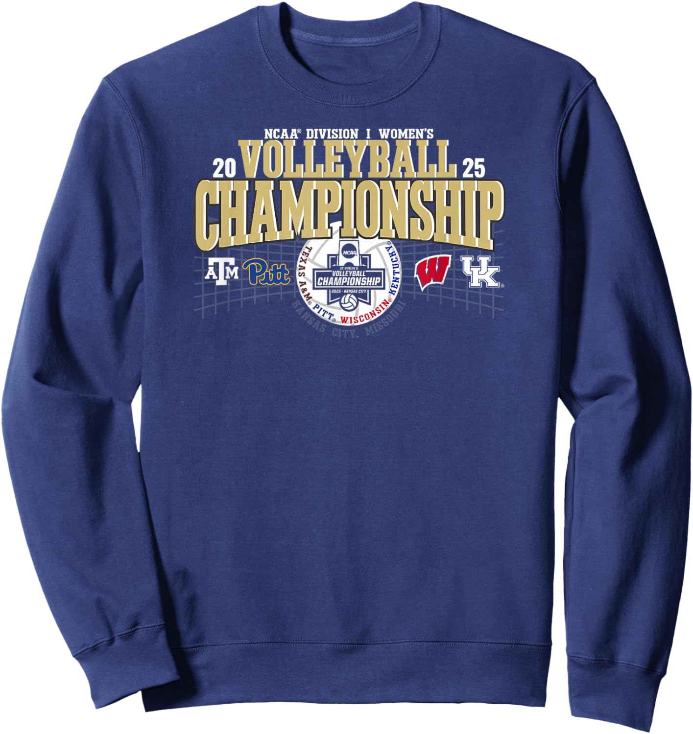 NCAA Women's Volleyball Championship 2025 Four Team Black Sweatshirt - Sweatshirt | Navy