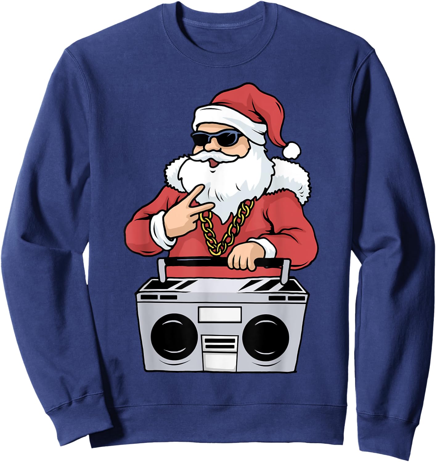 Hip Hop Santa Claus Gangster Christmas Ghettoblaster Sweatshirt - Sweatshirt | Navy