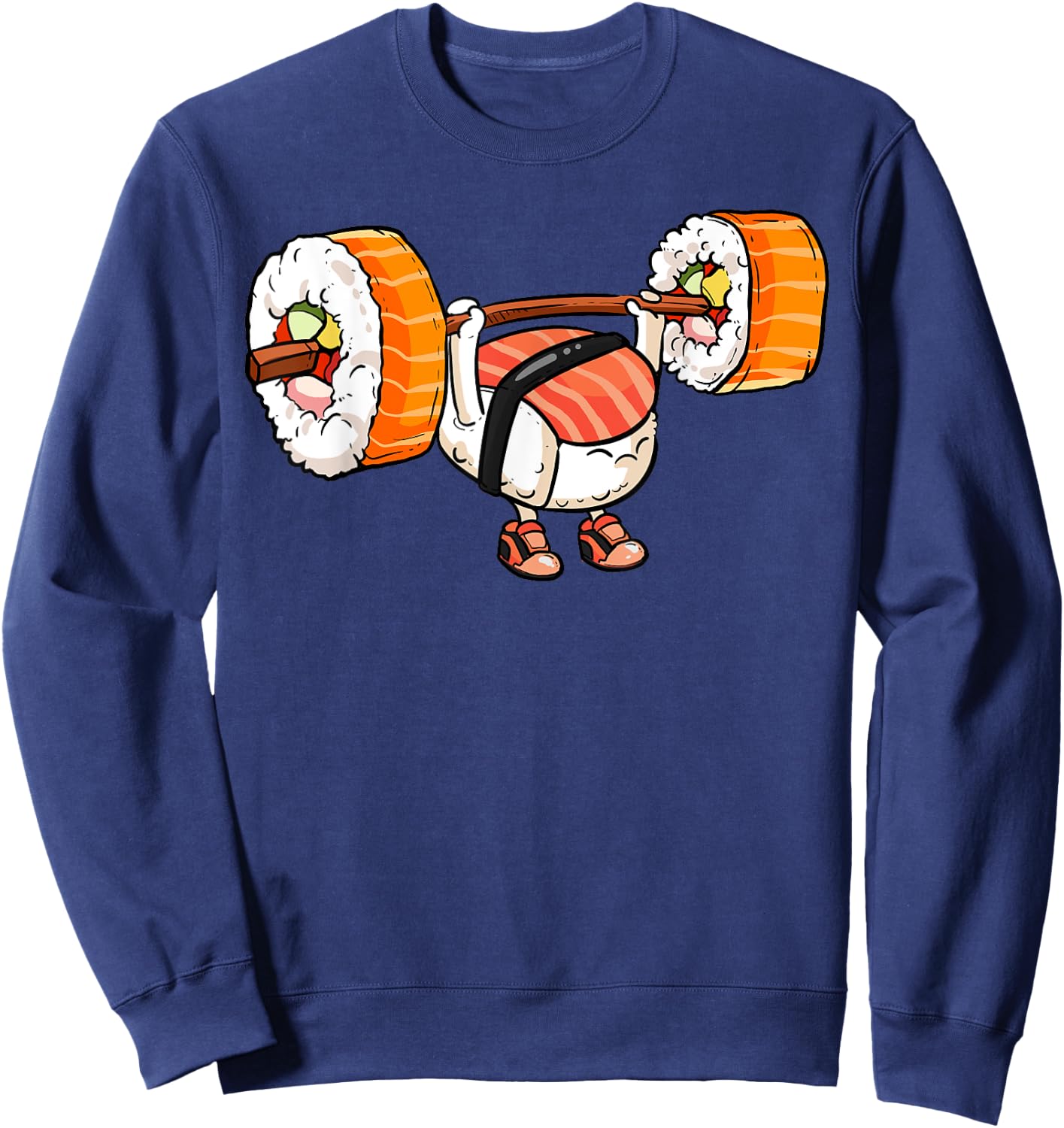 Sushi Weight Lifting Shirt Fitness Workout Training Gym Sweatshirt - Sweatshirt | Navy
