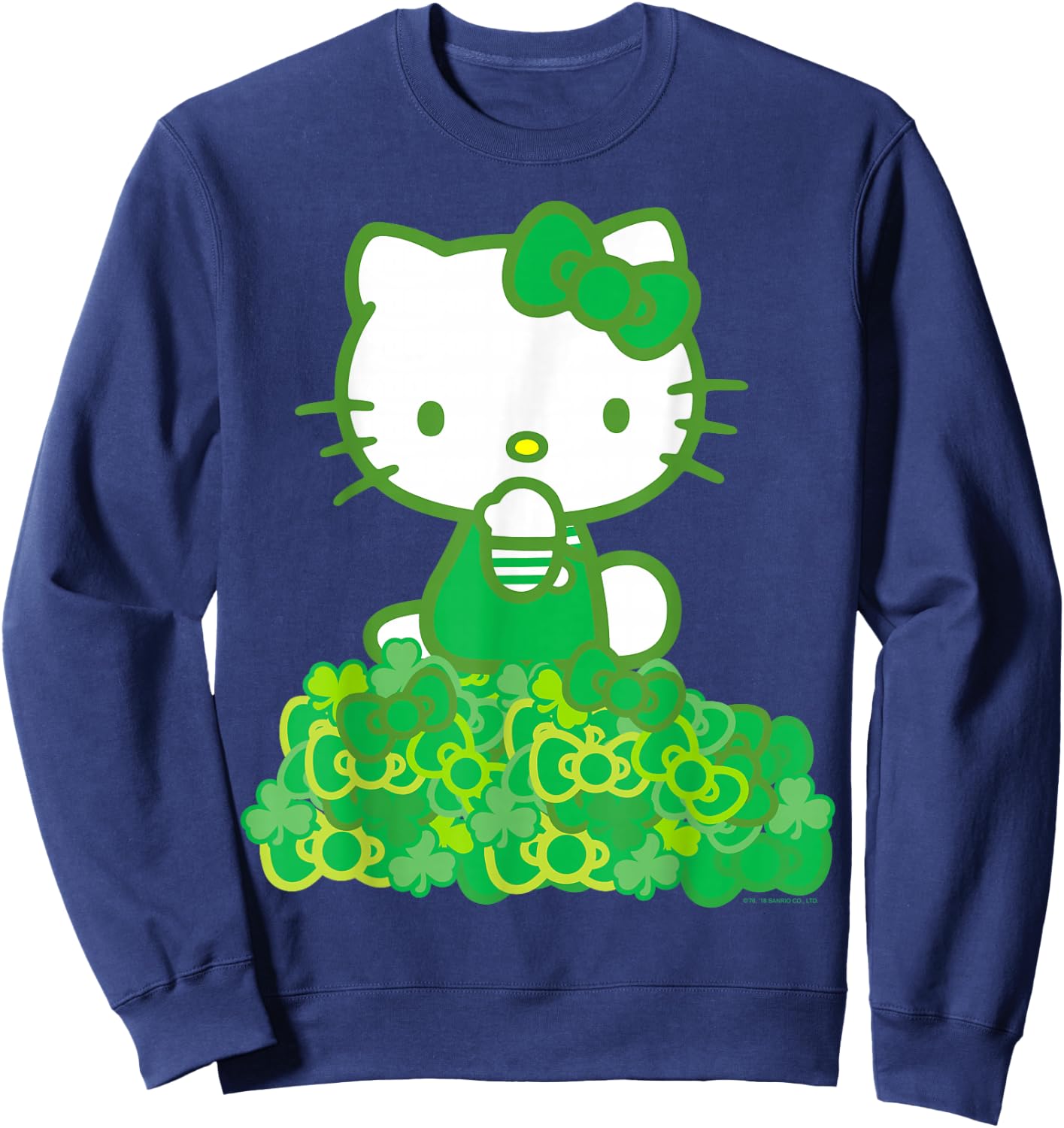 Hello Kitty Green Bows and Clovers Shirt Sweatshirt - Sweatshirt | Navy