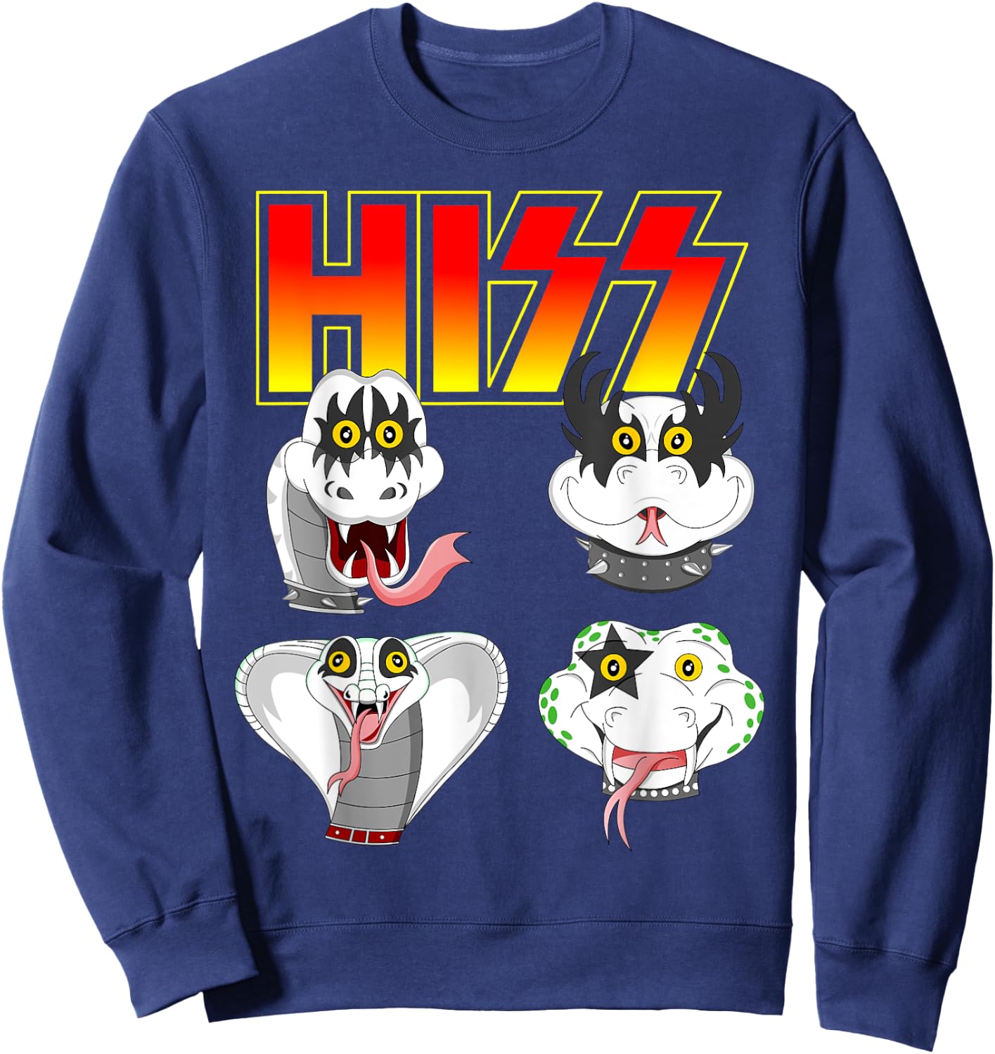 Hiss Funny Snake Lover Rock And Roll Band Gift Sweatshirt - Sweatshirt | Navy