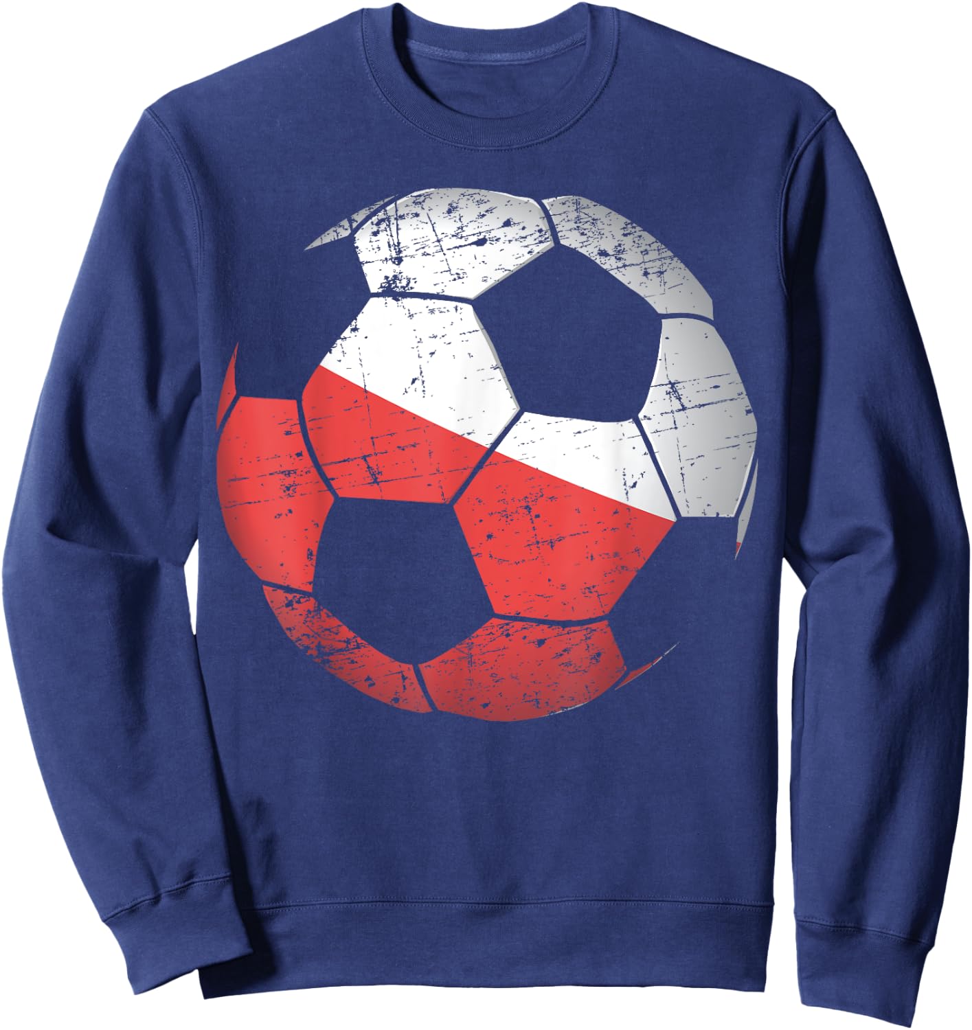 Poland Soccer Ball Flag Jersey Shirt - Polish Football Gift Sweatshirt - Sweatshirt | Navy