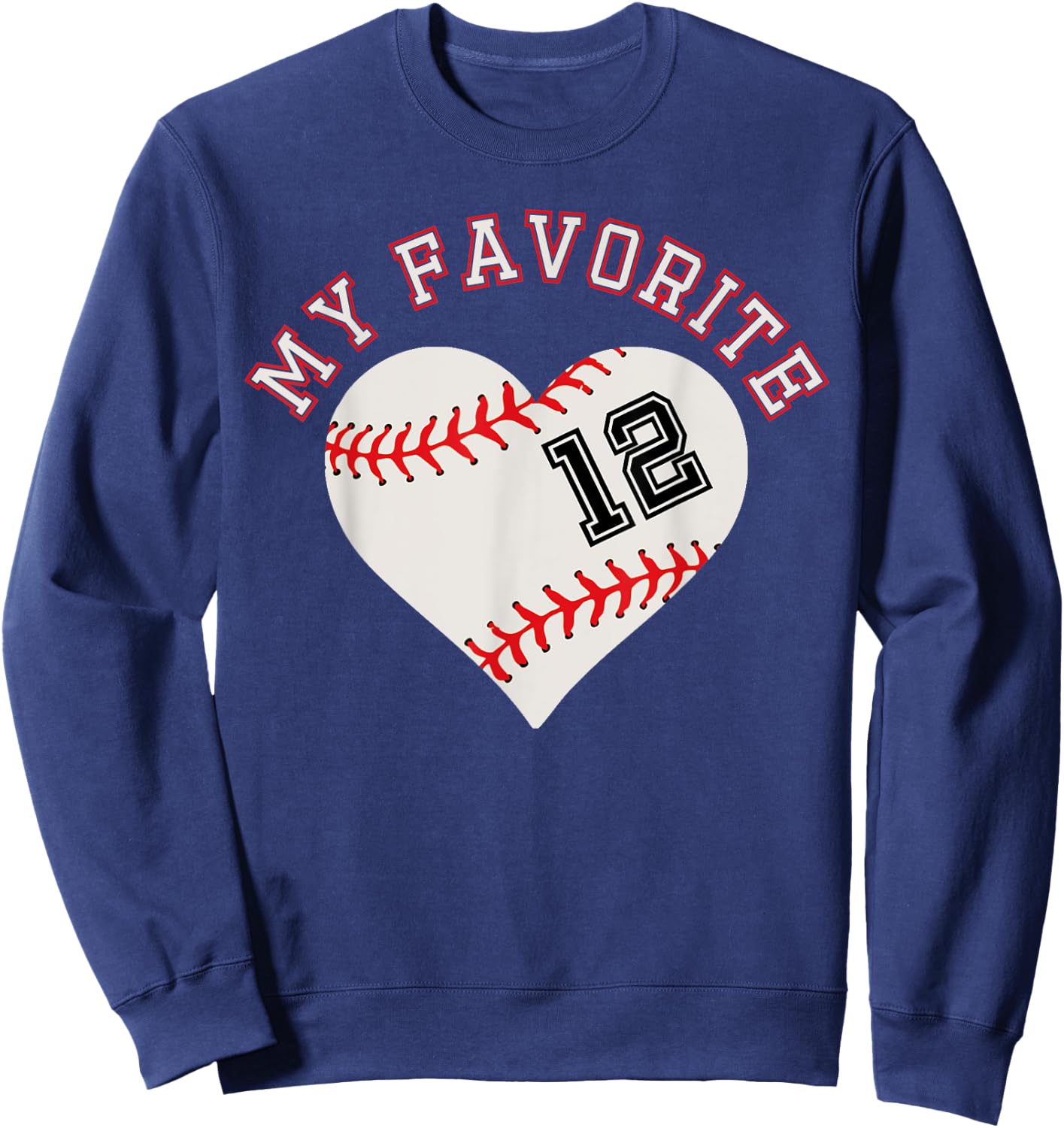 Baseball Player 12 Jersey Outfit No #12 Sports Fan Gift Sweatshirt - Sweatshirt | Navy