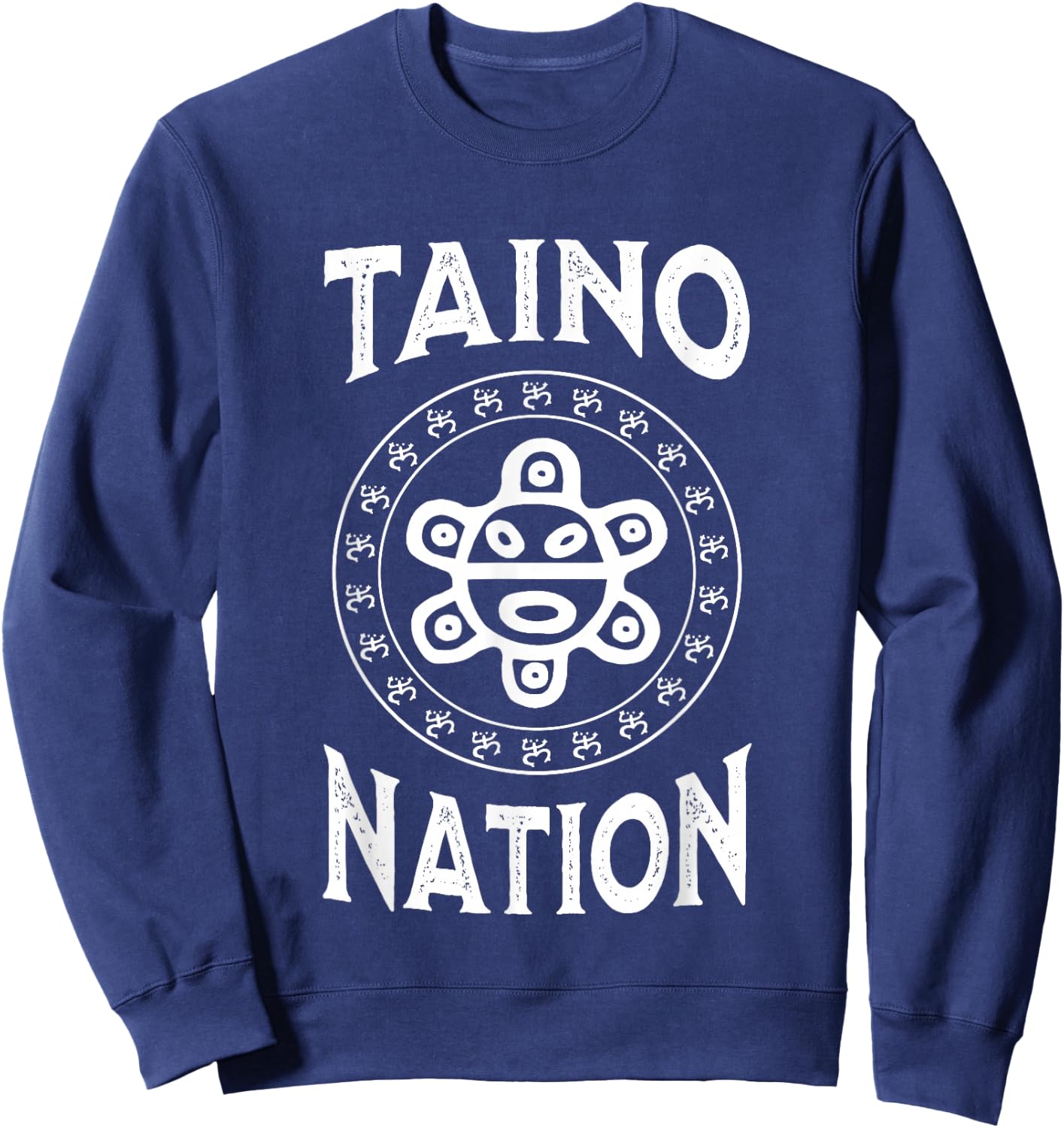 White Taino Nation Coqui Sun Boricua Taino Puerto Rico Sweatshirt - Sweatshirt | Navy