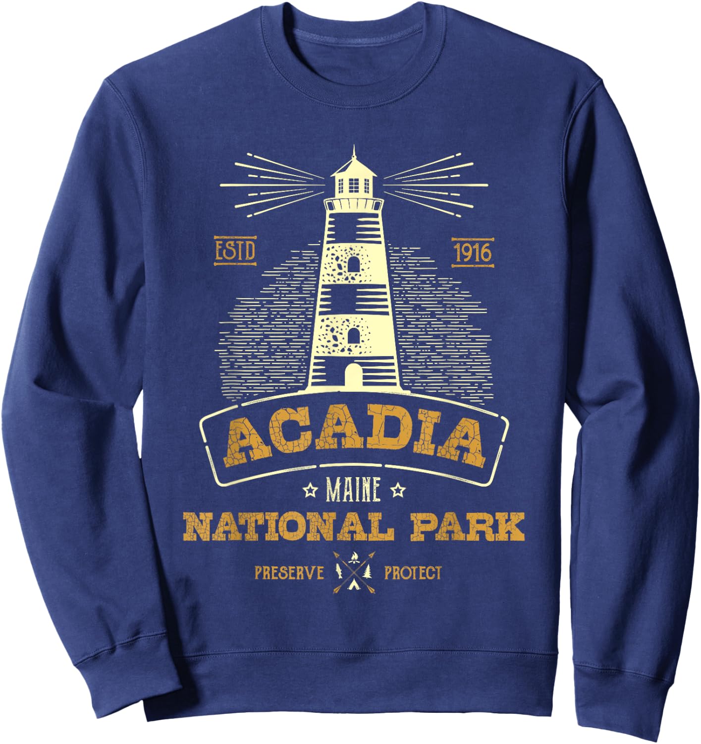 Vintage Acadia National Park Sweatshirt - Sweatshirt | Navy