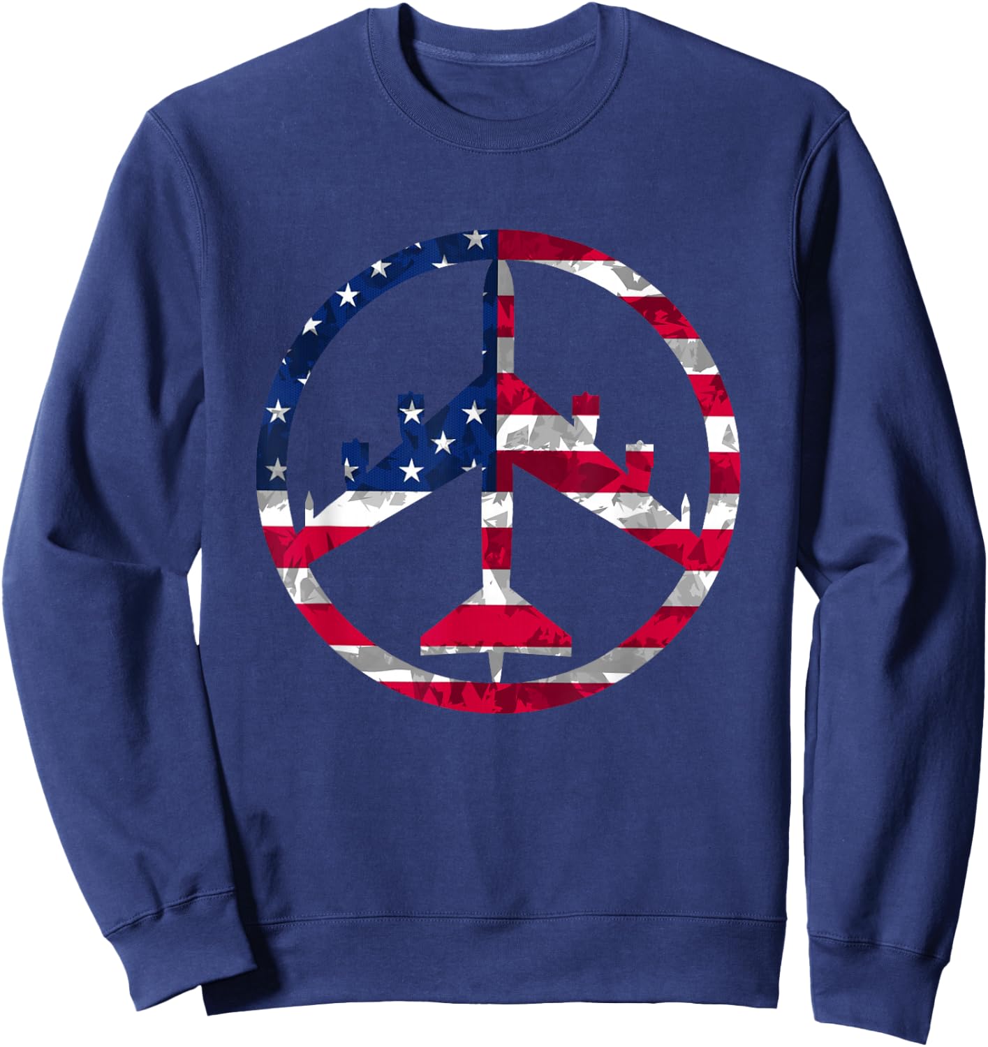 Peace Through Superior Firepower B-52 Bomber T shirt Sweatshirt - Sweatshirt | Navy