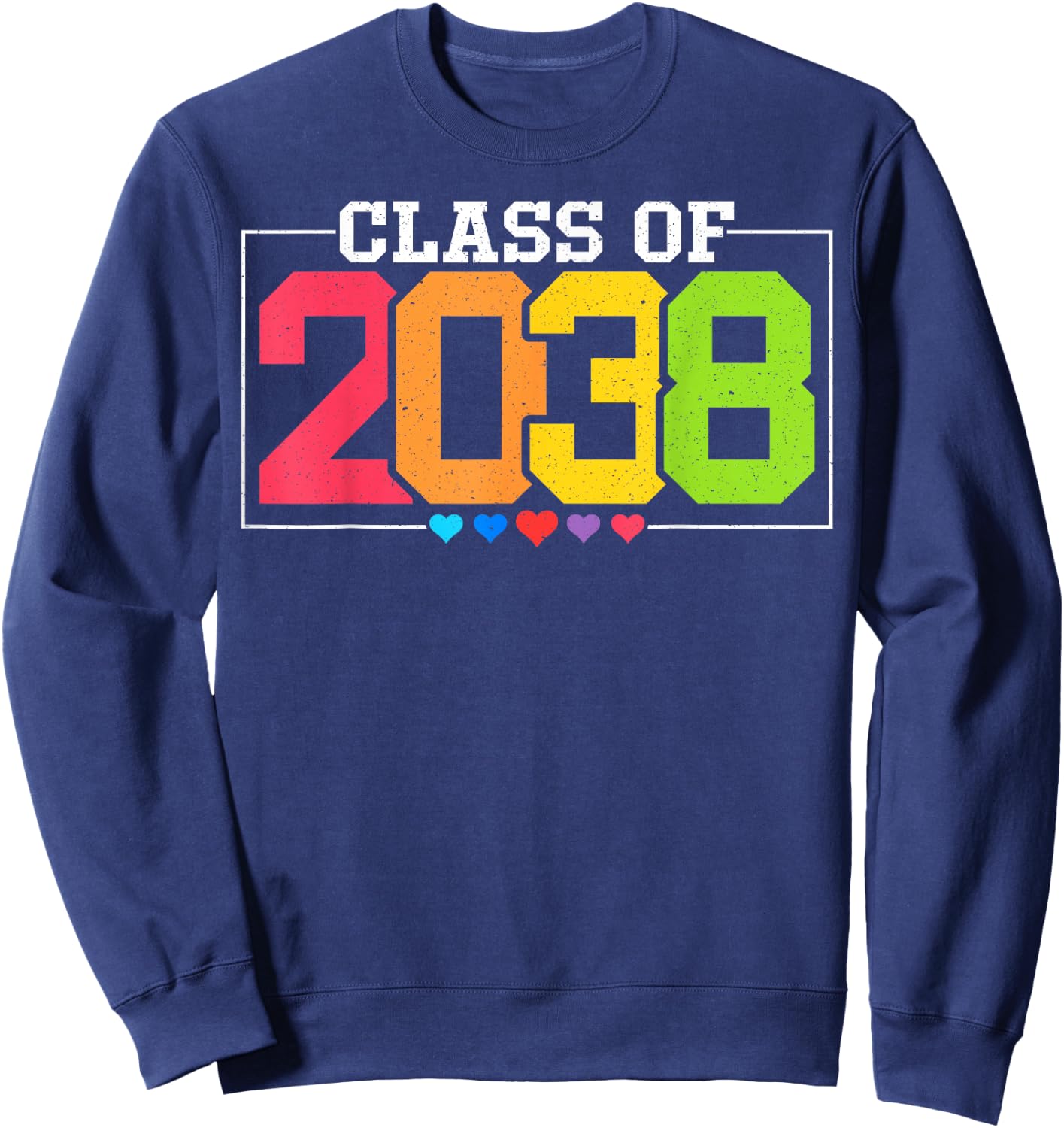 Class Of 2038 Future Graduates kindergarten Graduation Sweatshirt - Sweatshirt | Navy
