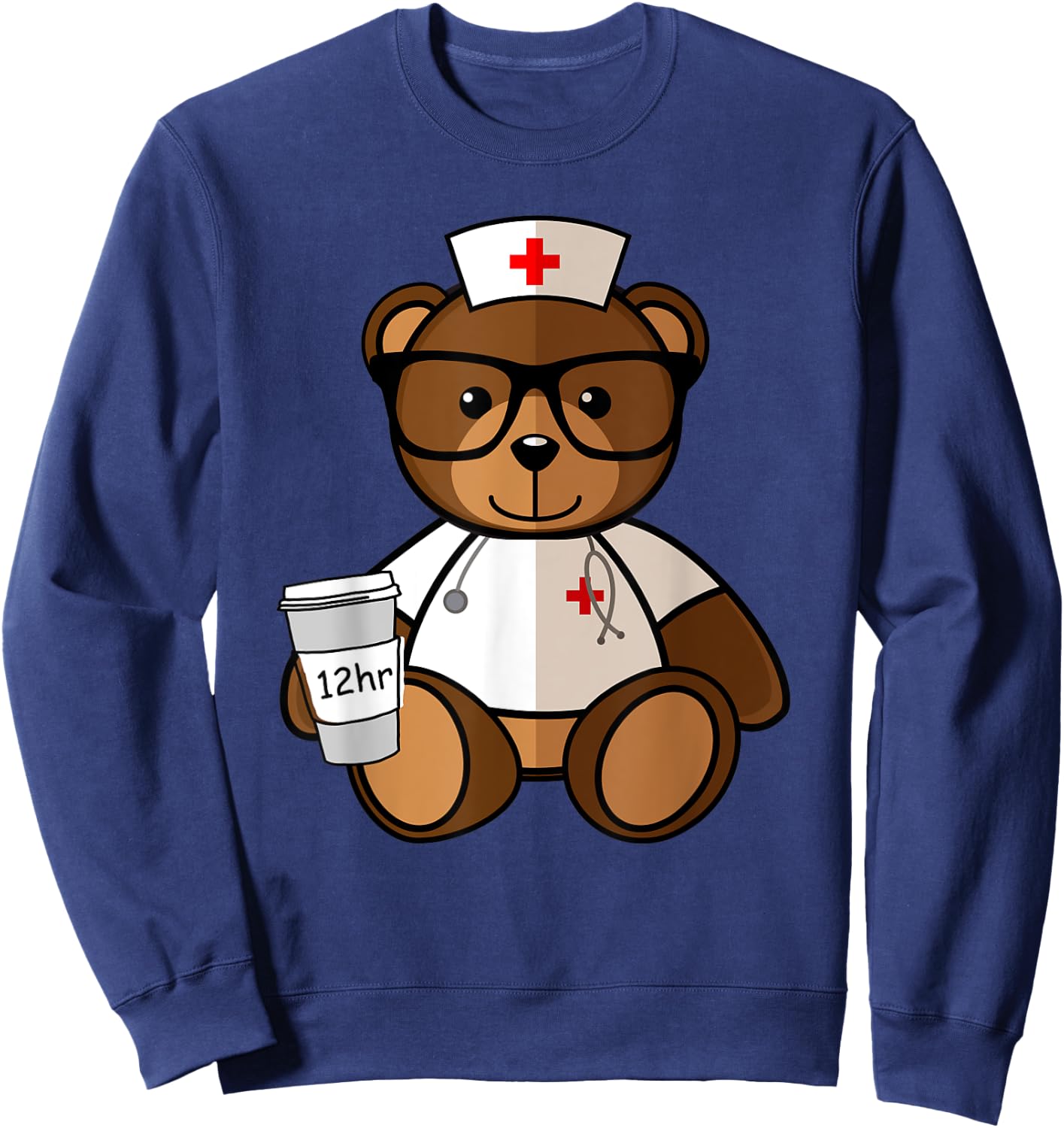 Teddy Bear Nurse Nursing for Valentine Day Gifts Sweatshirt - Sweatshirt | Navy