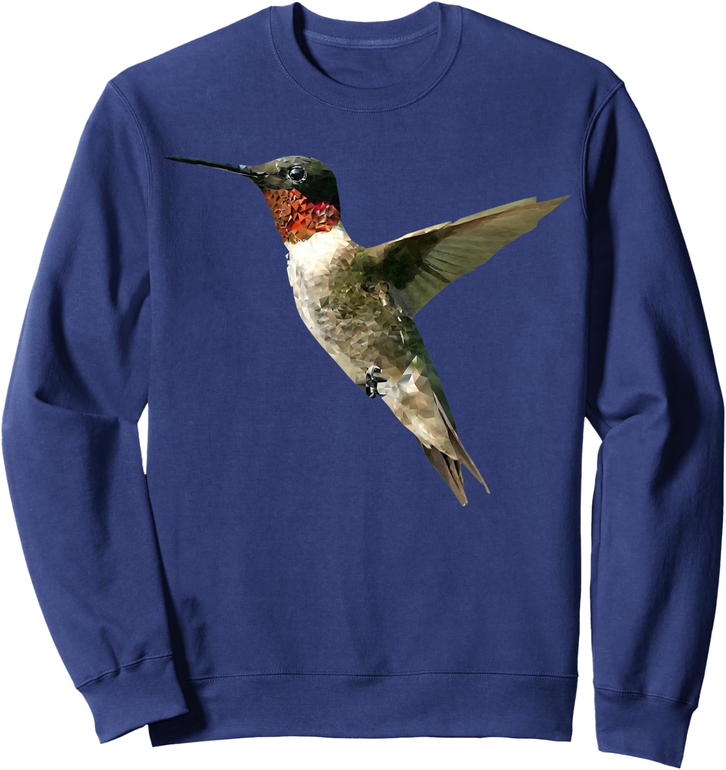 Birds Of A Feather Fly On Little Hummingbird , Adult, -Adults, Short Sleeve, , Grey, Small Sweatshirt - Sweatshirt | Navy