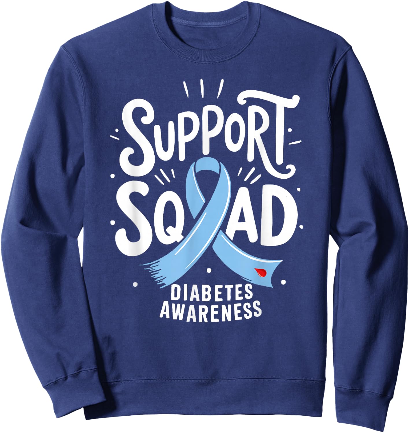 Support Squad Diabetes Awareness T1D T2D Sweatshirt - Sweatshirt | Navy