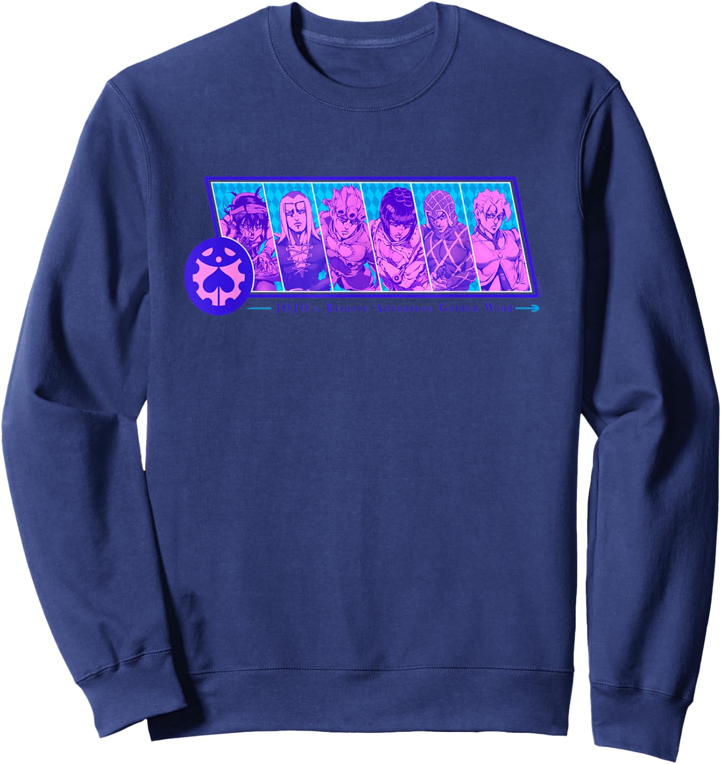 JoJo's Bizarre Adventure Group Crest Badge Anime Sweatshirt - Sweatshirt | Navy