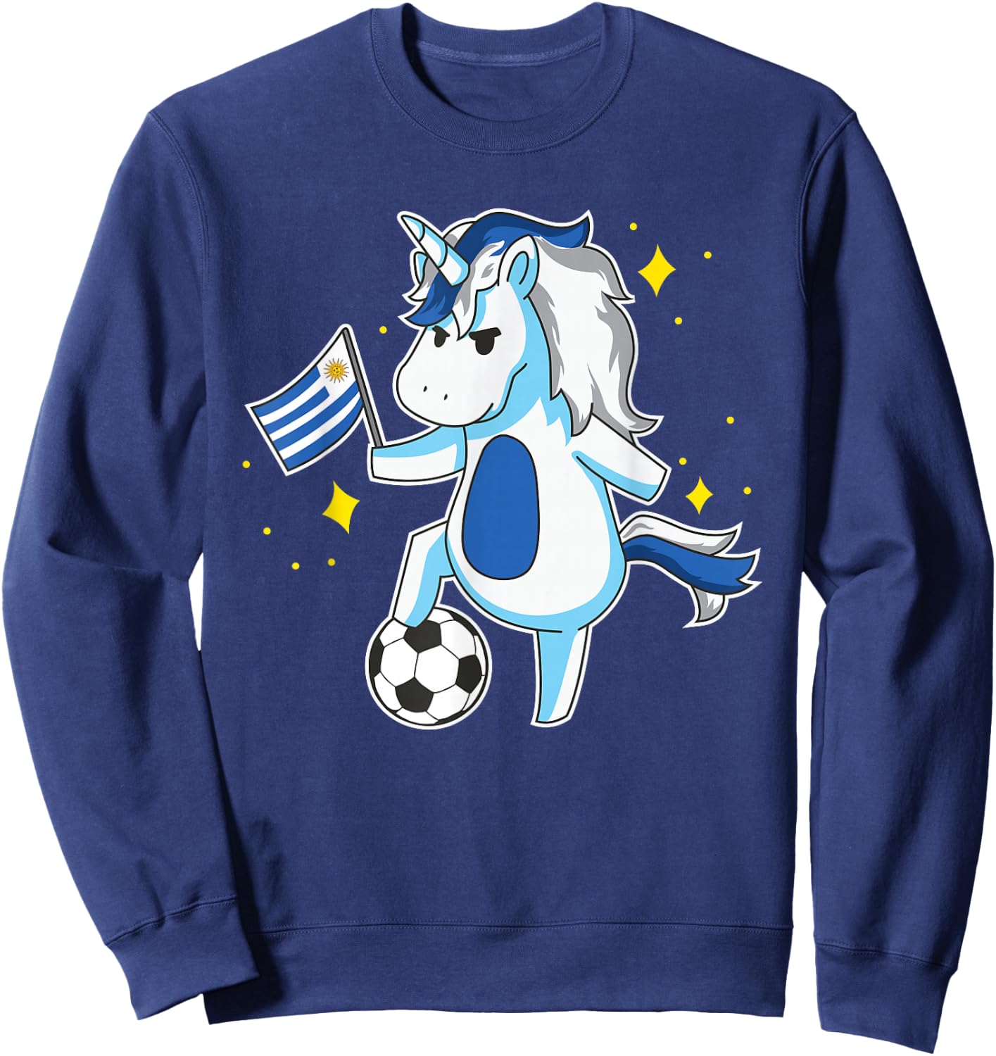 Soccer Unicorn Uruguay Jersey Design Uruguayan Football Gift Sweatshirt - Sweatshirt | Navy