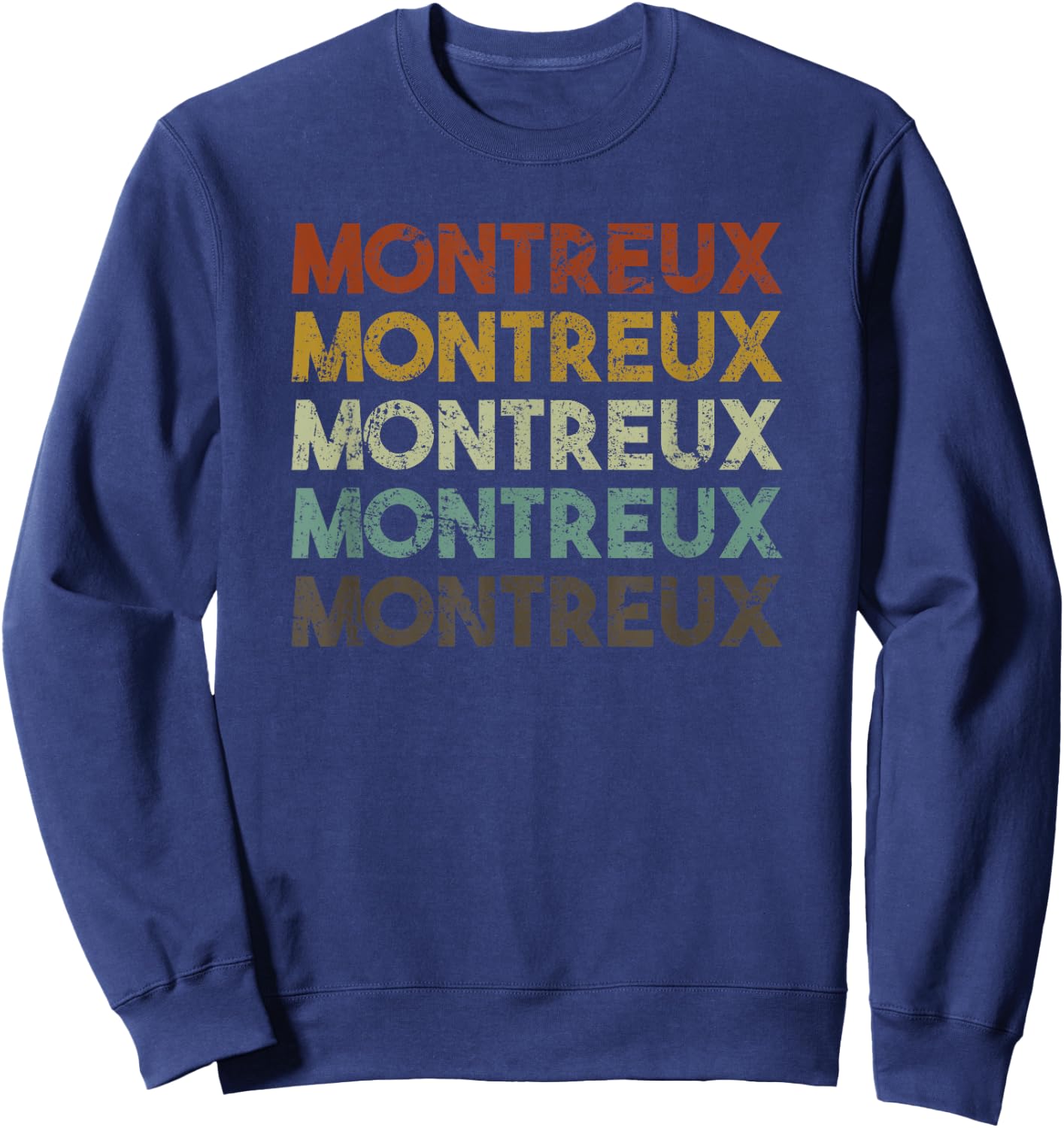 Montreux Switzerland Retro 80s Vintage Sweatshirt - Sweatshirt | Navy