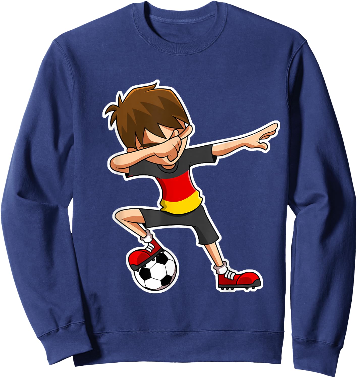 Dabbing Soccer Boy Germany Jersey , German Kids Gift Sweatshirt - Sweatshirt | Navy