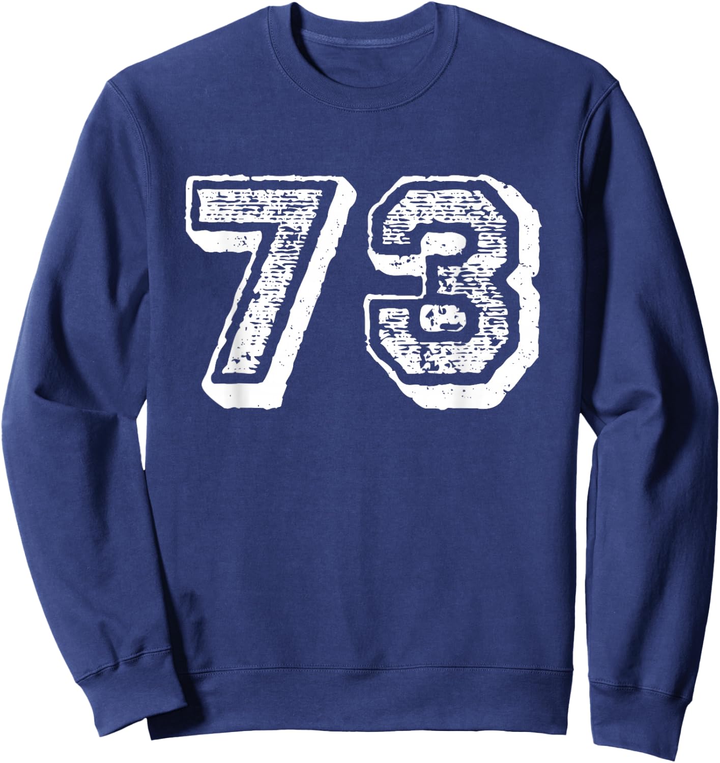 Number 73 Sports Jersey Player #73 Fan FRONT Print Vintage Sweatshirt - Sweatshirt | Navy