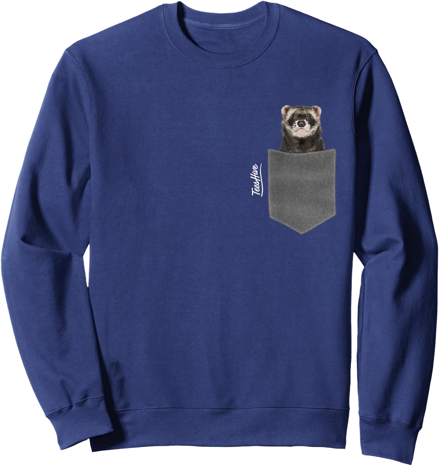 Ferret In Pocket - Men Ferret Sweatshirt - Sweatshirt | Navy
